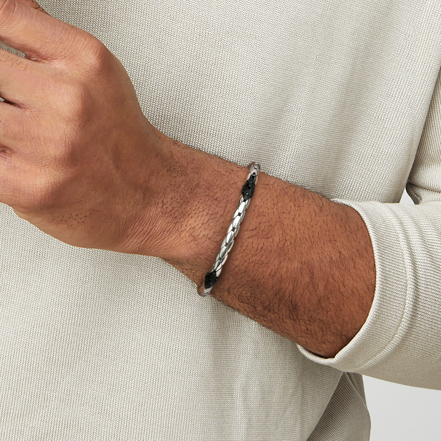 TBM2286SVJBS-Gabriel & Co.-Contemporary Sterling Silver Bracelet