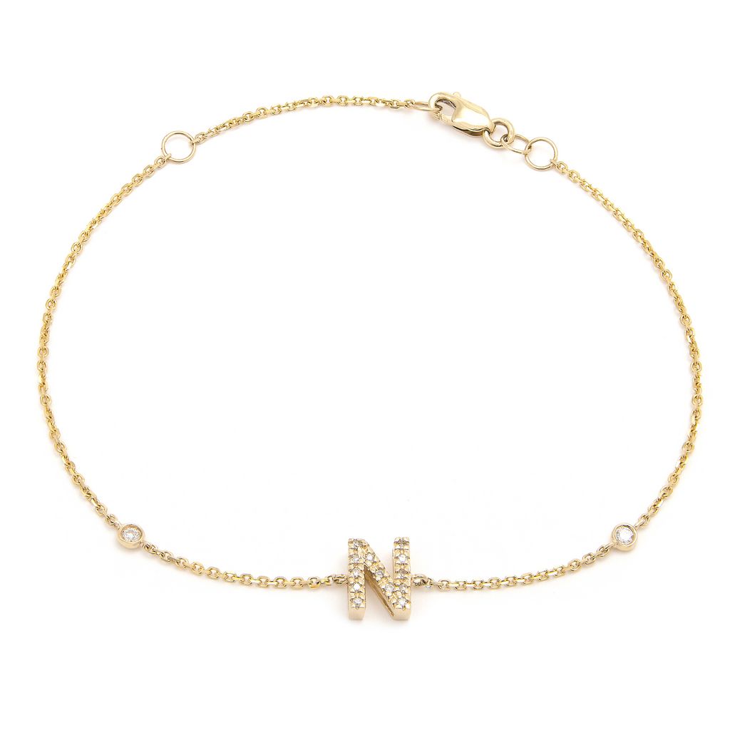 Design N Initial Bracelet English Letter Bracelet Nominal