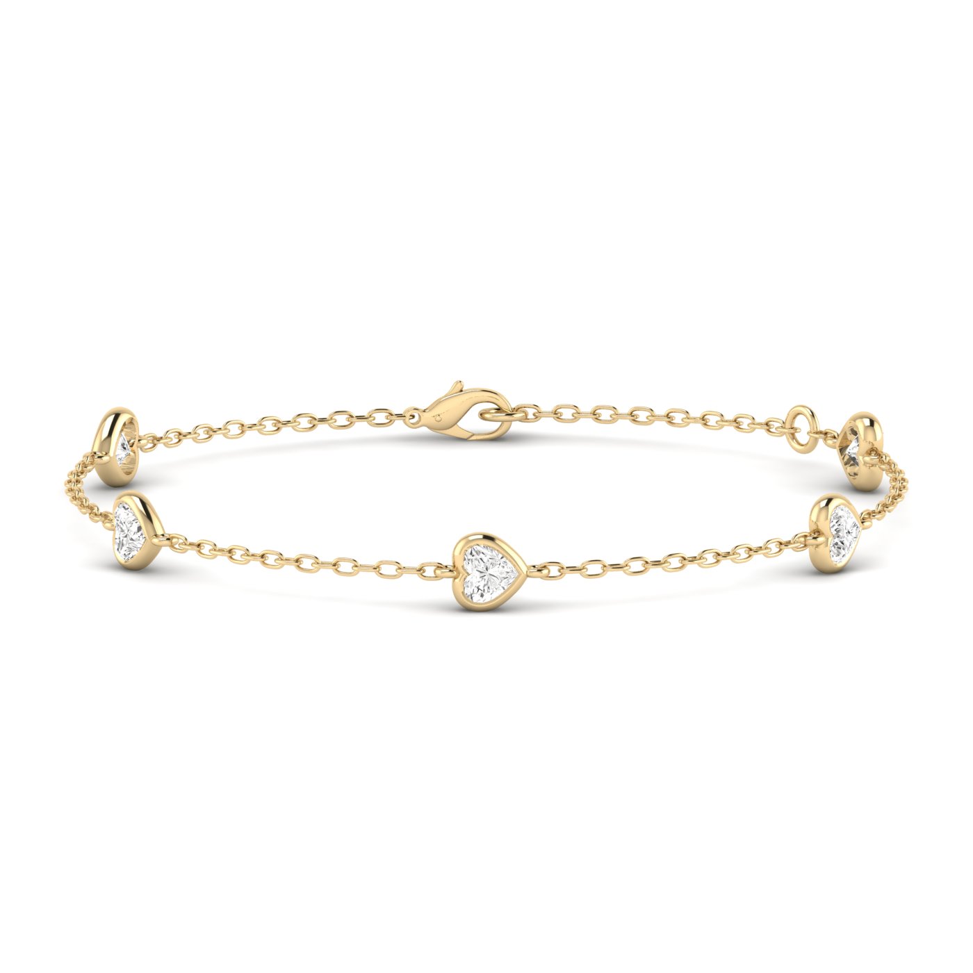 B391.00Y14-Yellow Gold Heart Lab Grown Diamond Bracelet-SVS Fine