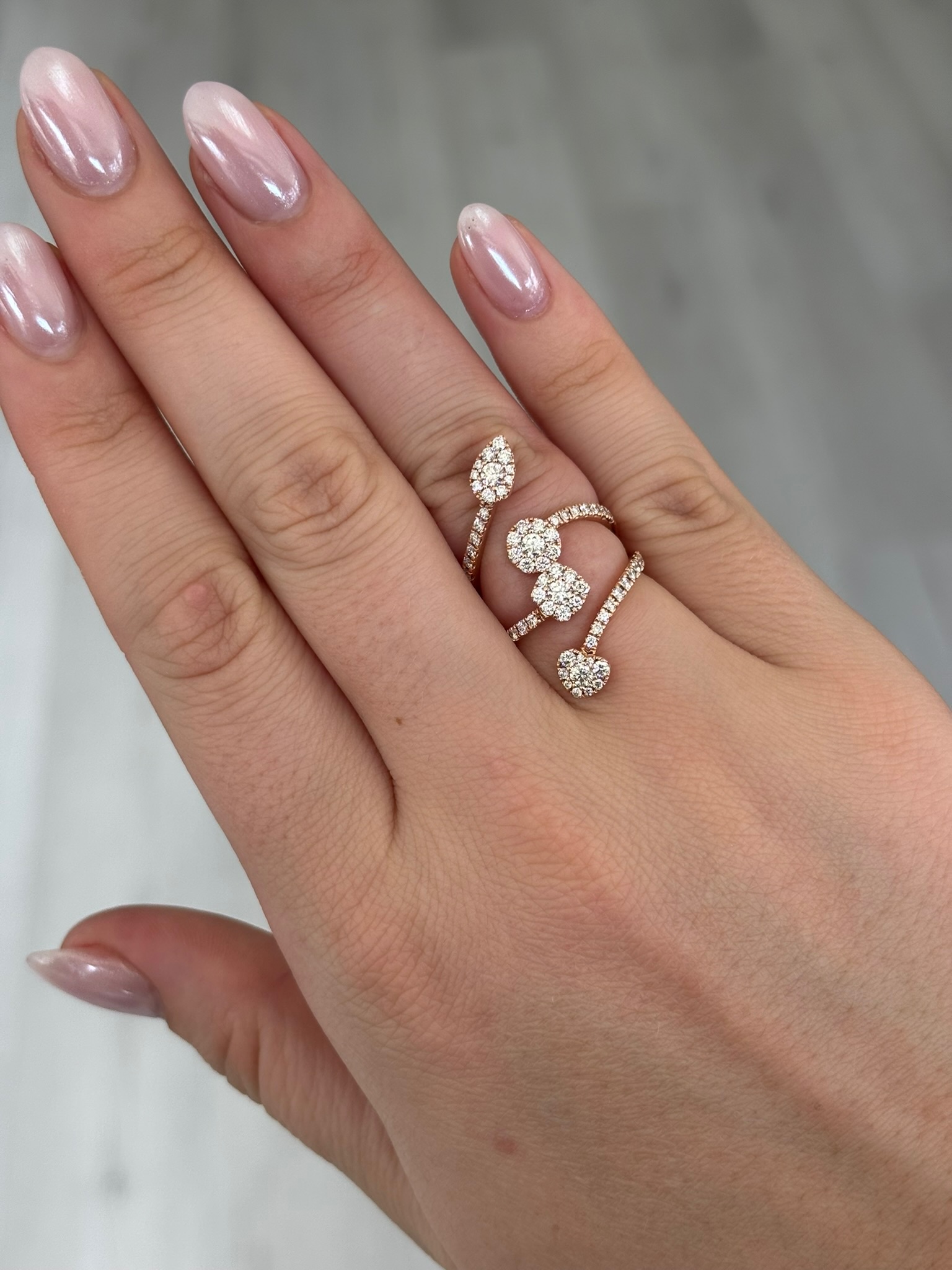 MR914-2-Rose Gold Diamond Ring, Size Fine Jewelry