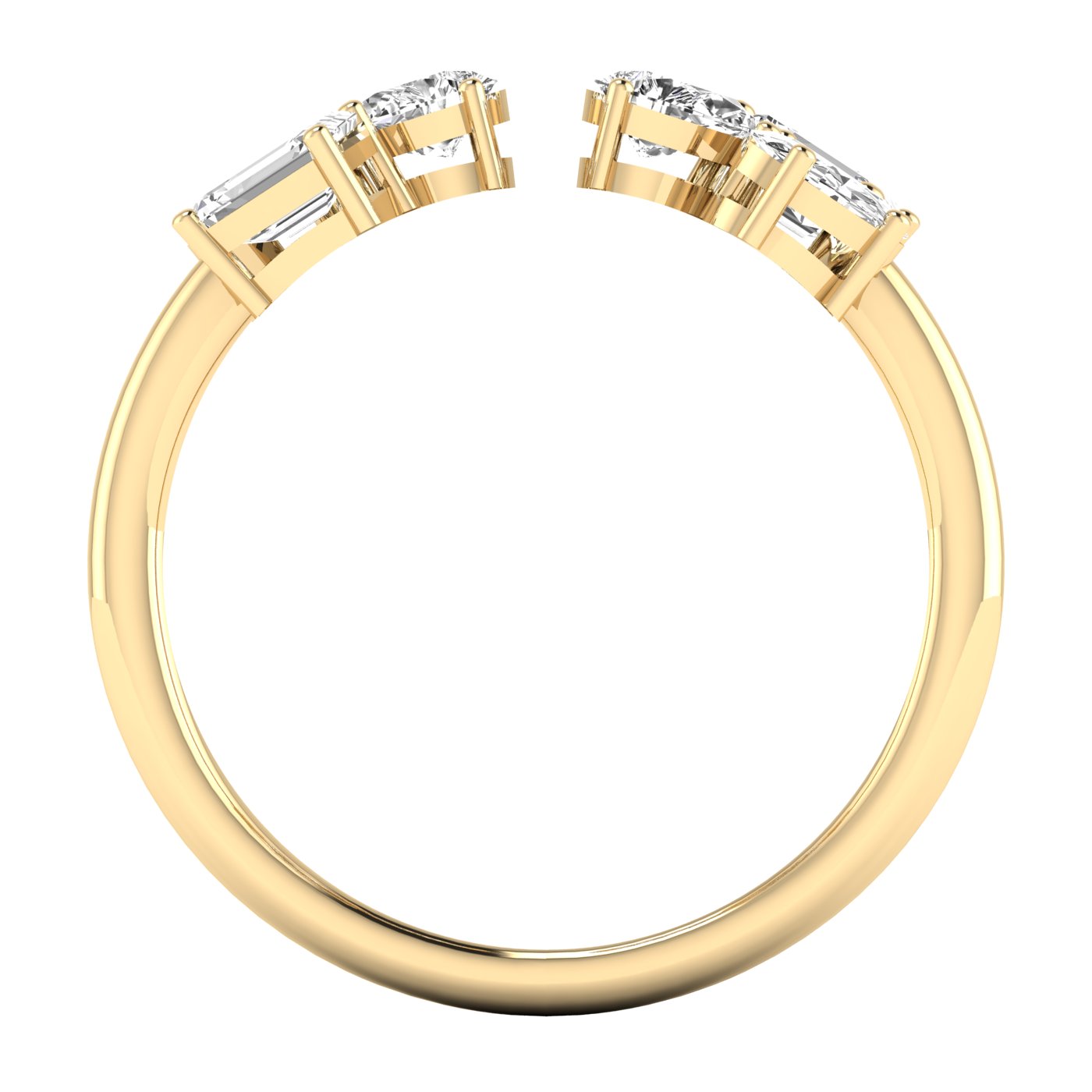 RF1461.00Y146.50-Yellow Gold Open Multi Shape Lab Grown Diamond 