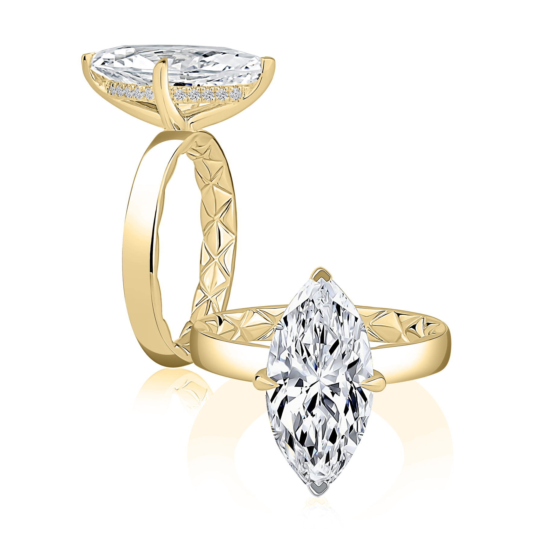 MECMQ3575Q/410-A.Jaffe-Yellow Gold Diamond Engagement Ring-SVS 