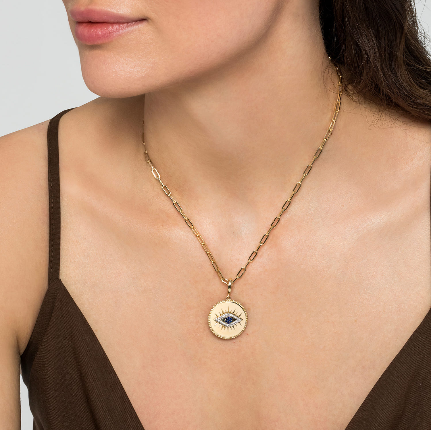 PT6599Y45SA-Gabriel & Co.-Bujukan Yellow Gold Medallion Pendant