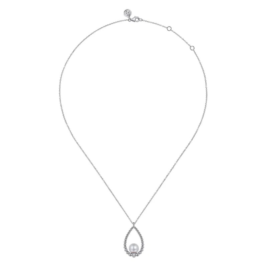 NK7478SVJPB-Gabriel & Co.-Bujukan Sterling Silver Pearl Necklace