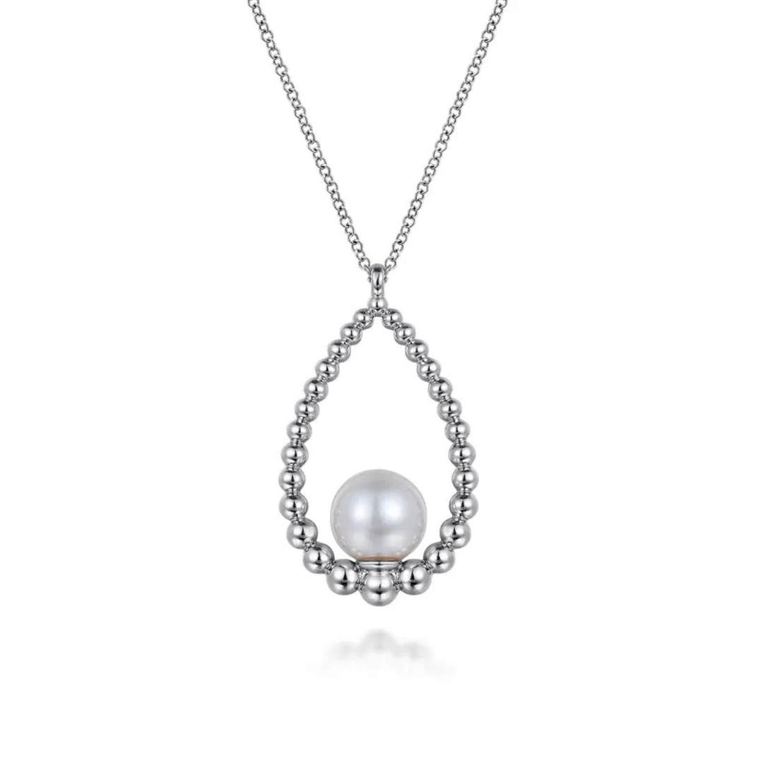 NK7478SVJPB-Gabriel & Co.-Bujukan Sterling Silver Pearl Necklace