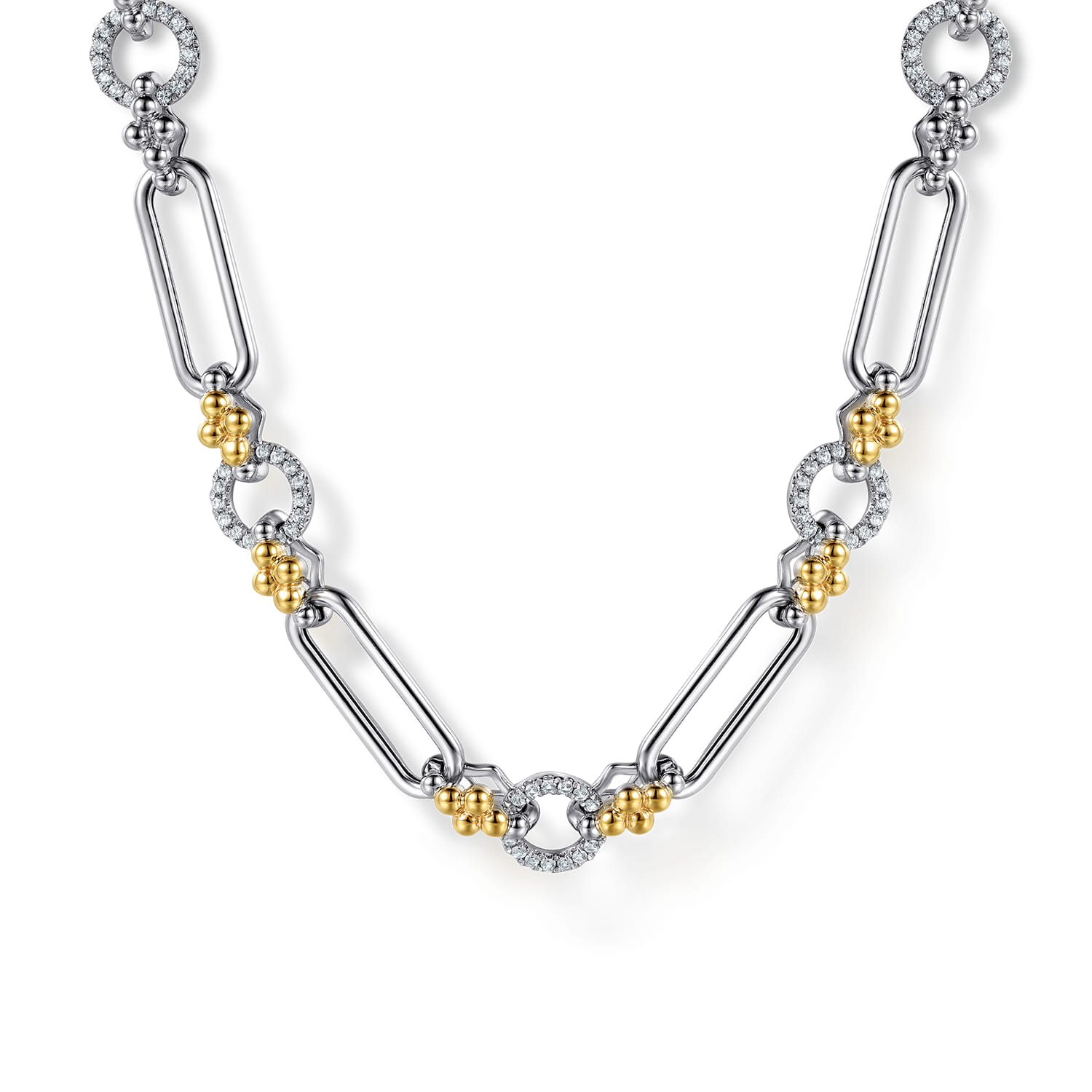NK8159-17MZJWS-Gabriel & Co. Bujukan Yellow Gold & Silver Necklace