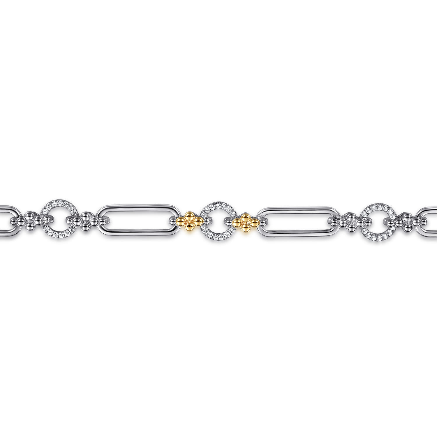 TB5257-7MZJWS-Gabriel & Co.-Bujukan Yellow Gold & Silver Bracelet