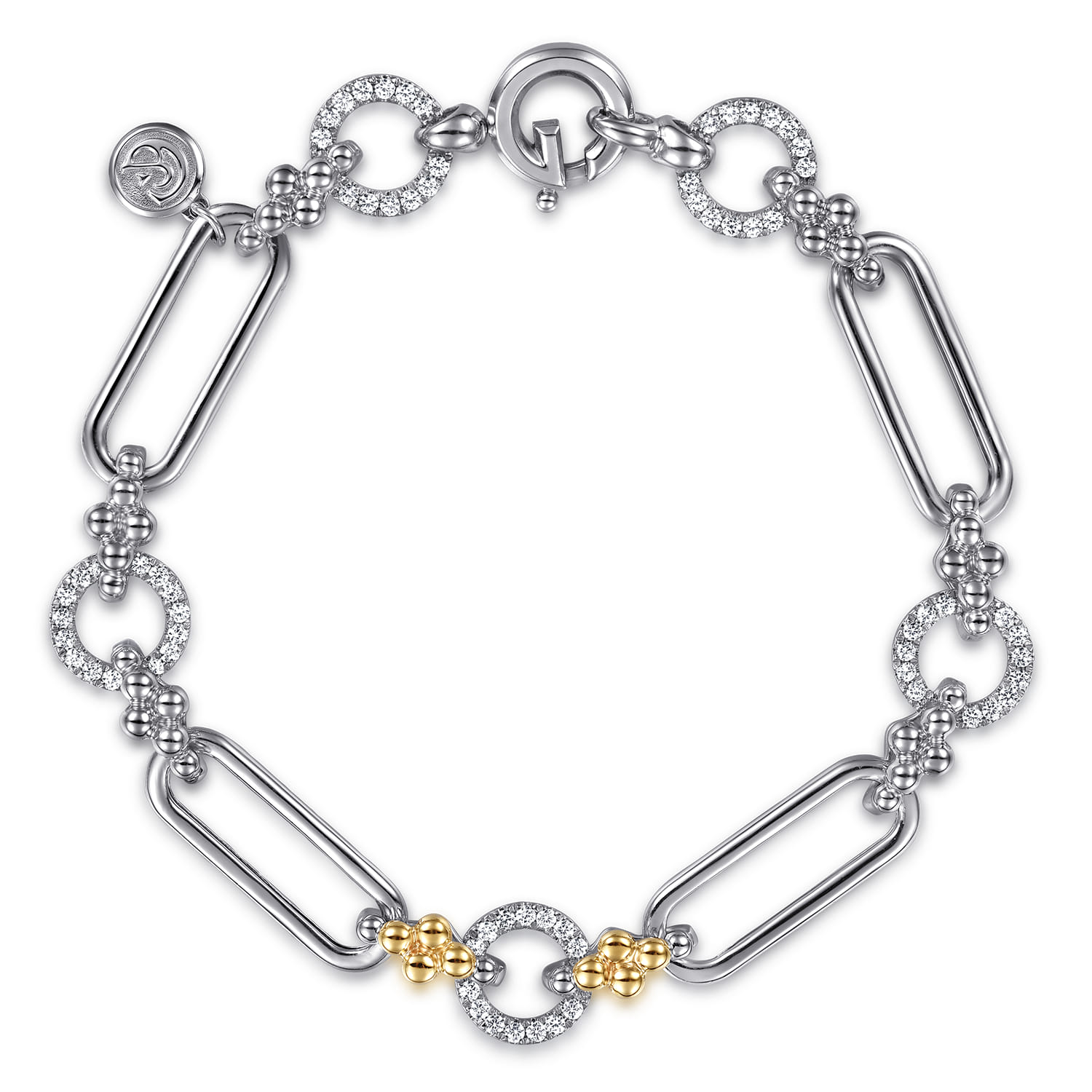 TB5257-7MZJWS-Gabriel & Co.-Bujukan Yellow Gold & Silver Bracelet