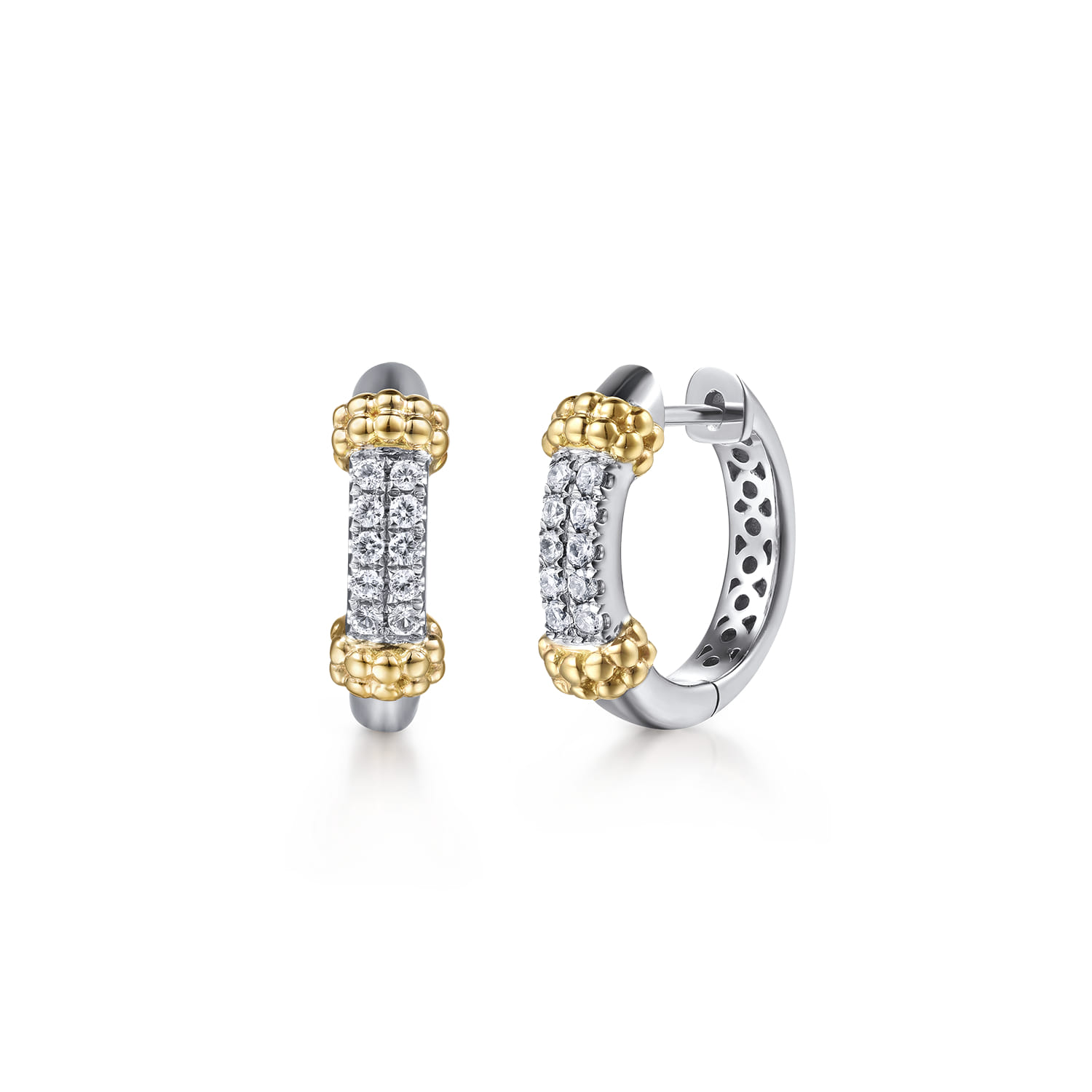 EG15539MZJWS-Gabriel & Co.-Bujukan Yellow Gold & Silver Earrings
