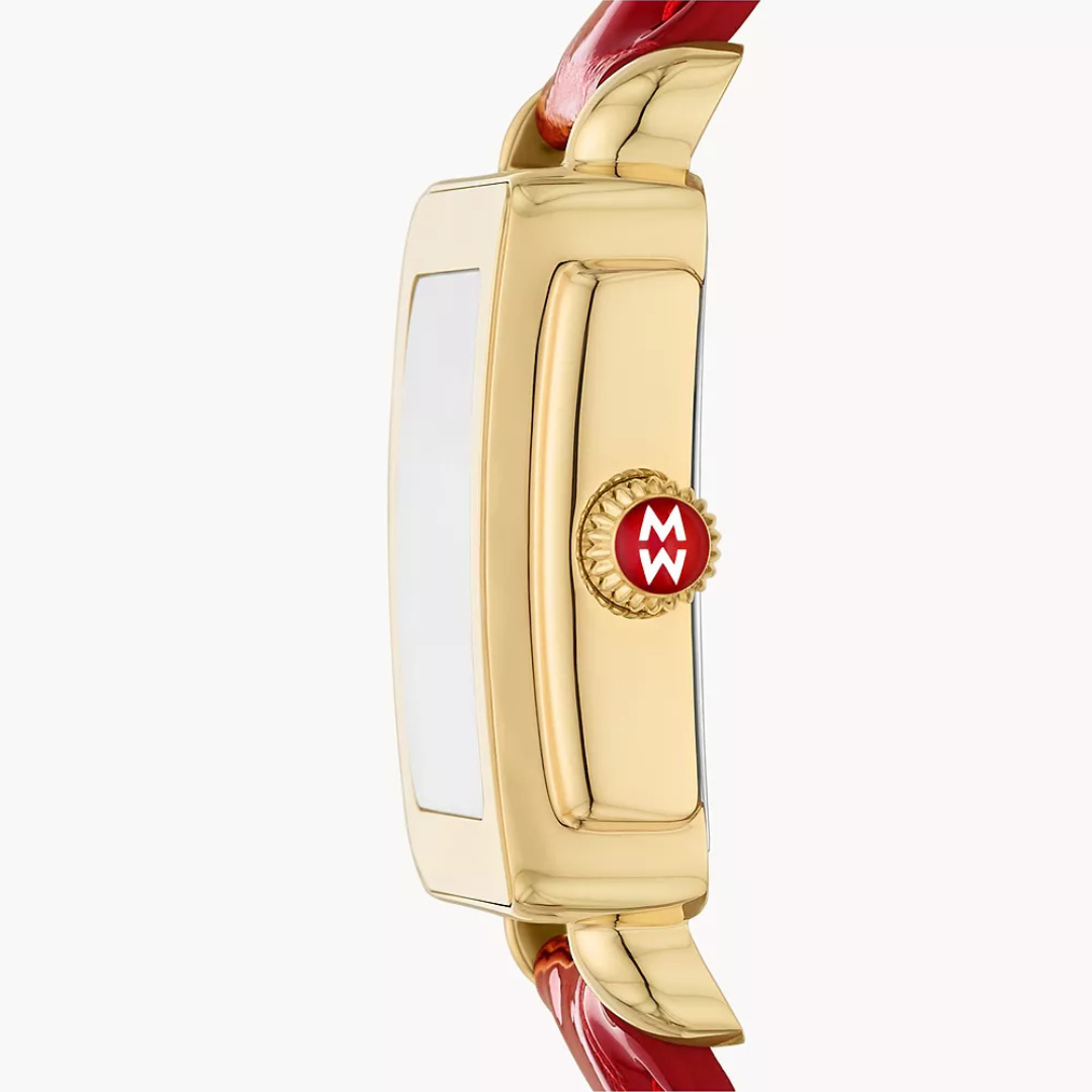 MWW06H000005-Michele Watch-Deco Sport Mid Red Leather Watch  display picture 2