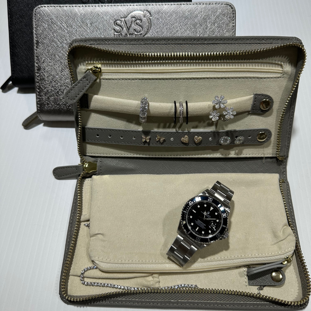 Buy SVS Travel Jewelry Case - Silver Metallic | SVS Fine Jewelry