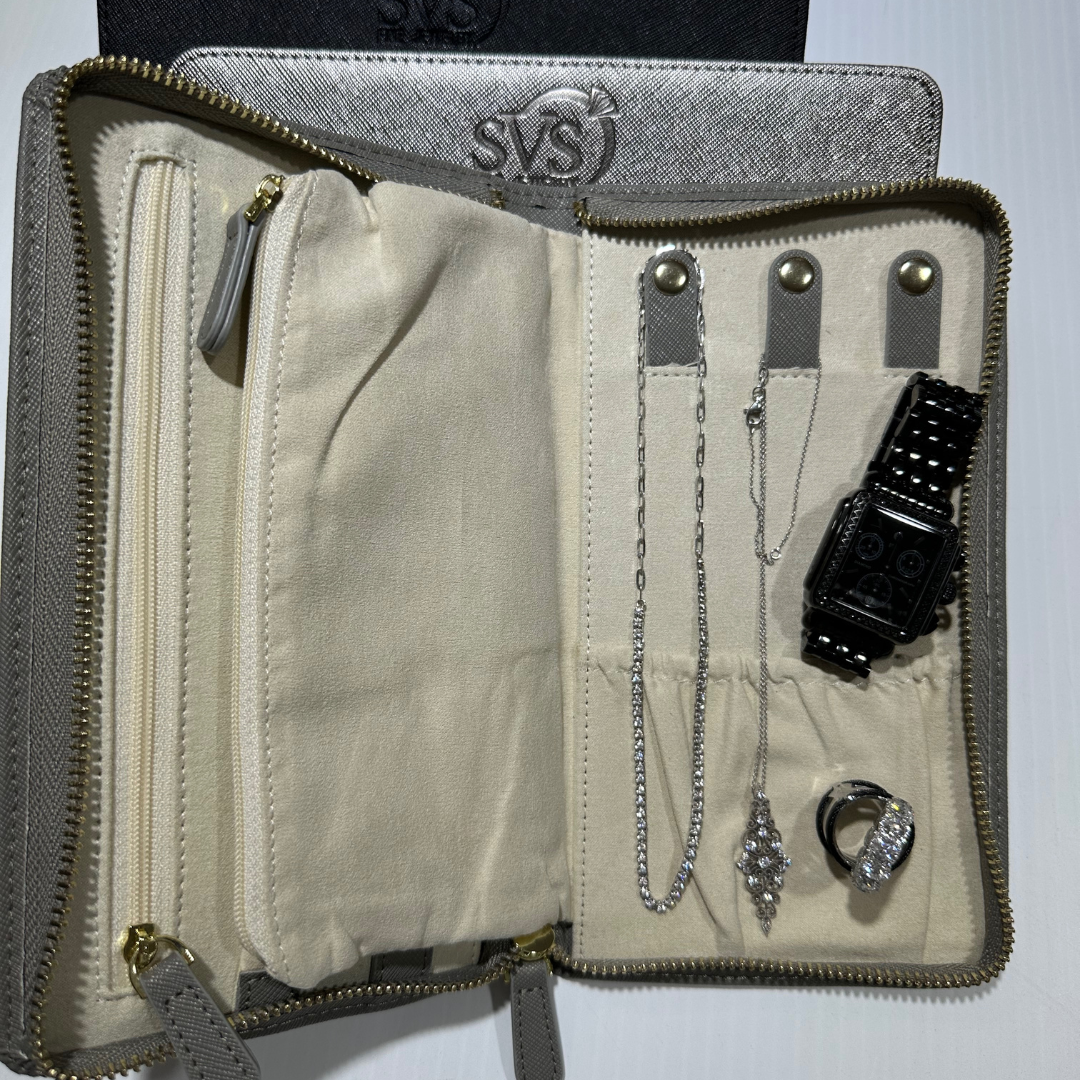 Buy SVS Travel Jewelry Case - Silver Metallic | SVS Fine Jewelry