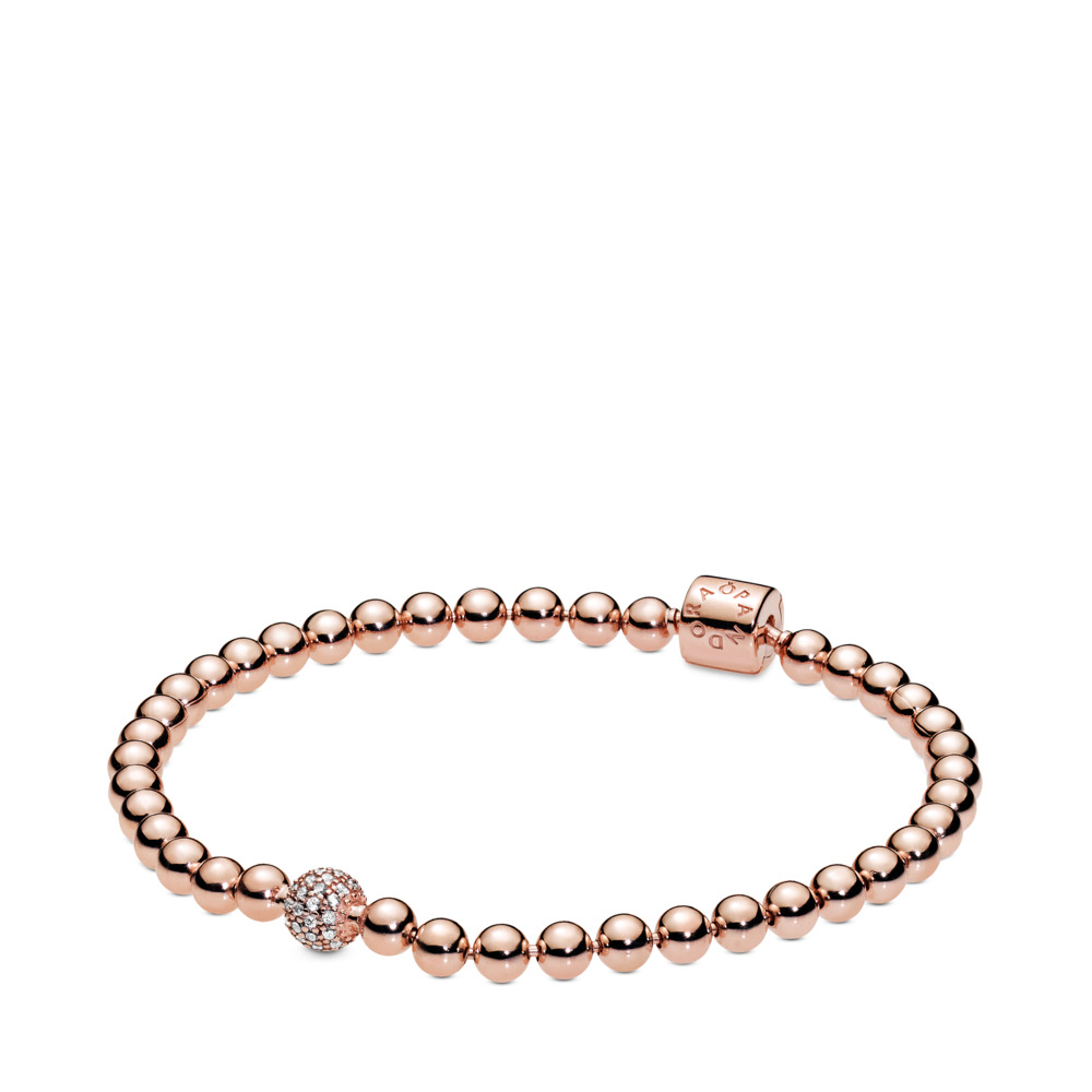 PANDORA 588342CZ-17 Beads Pavé Pandora Rose Bracelet Size