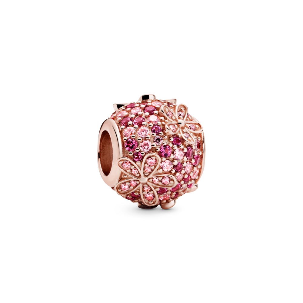 PANDORA PANDORA ROSE 788797C01 Pink Pavé Daisy Flower Charm