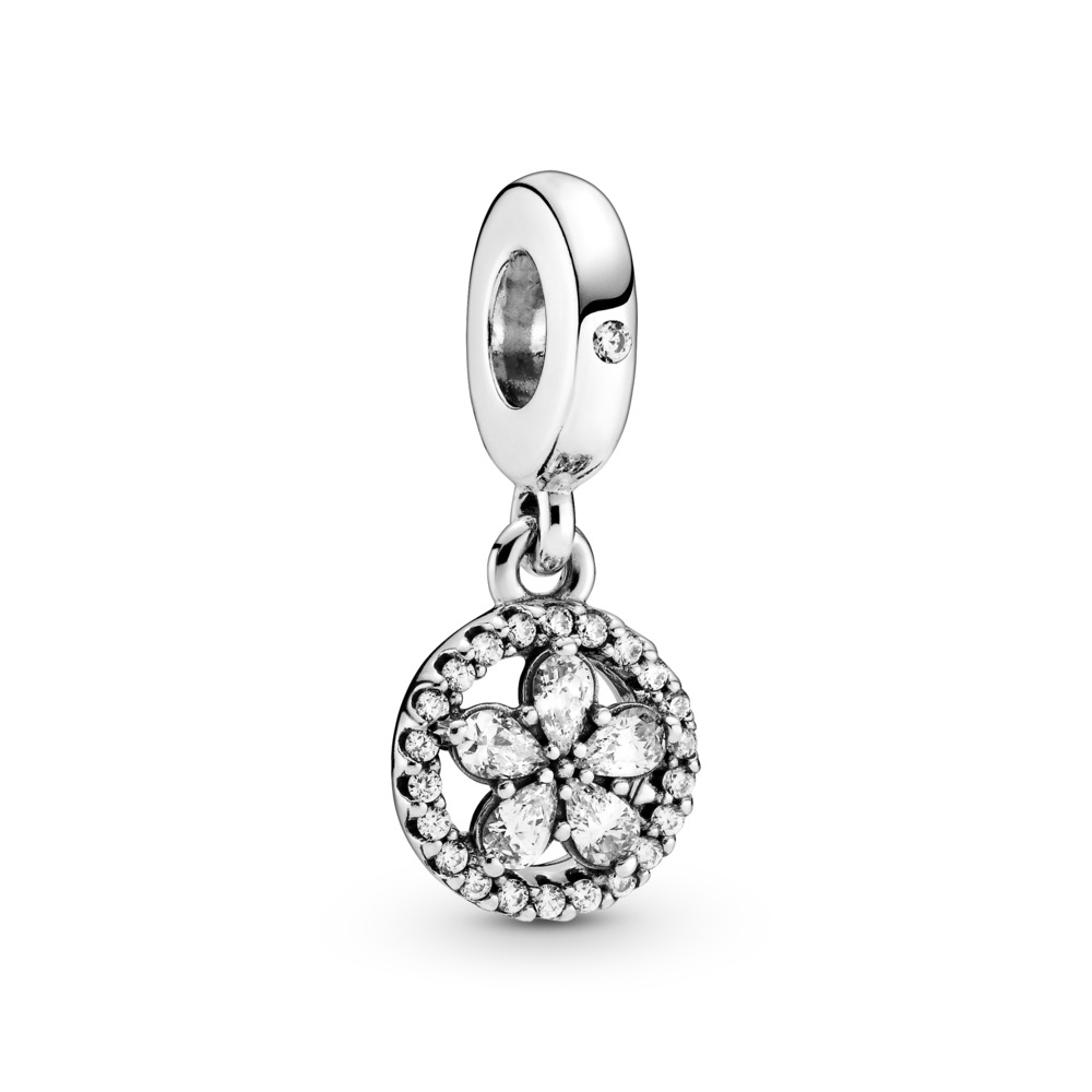 PANDORA PANDORA 799222C01 SPARKLING SNOWFLAKE CIRCLE CHARM