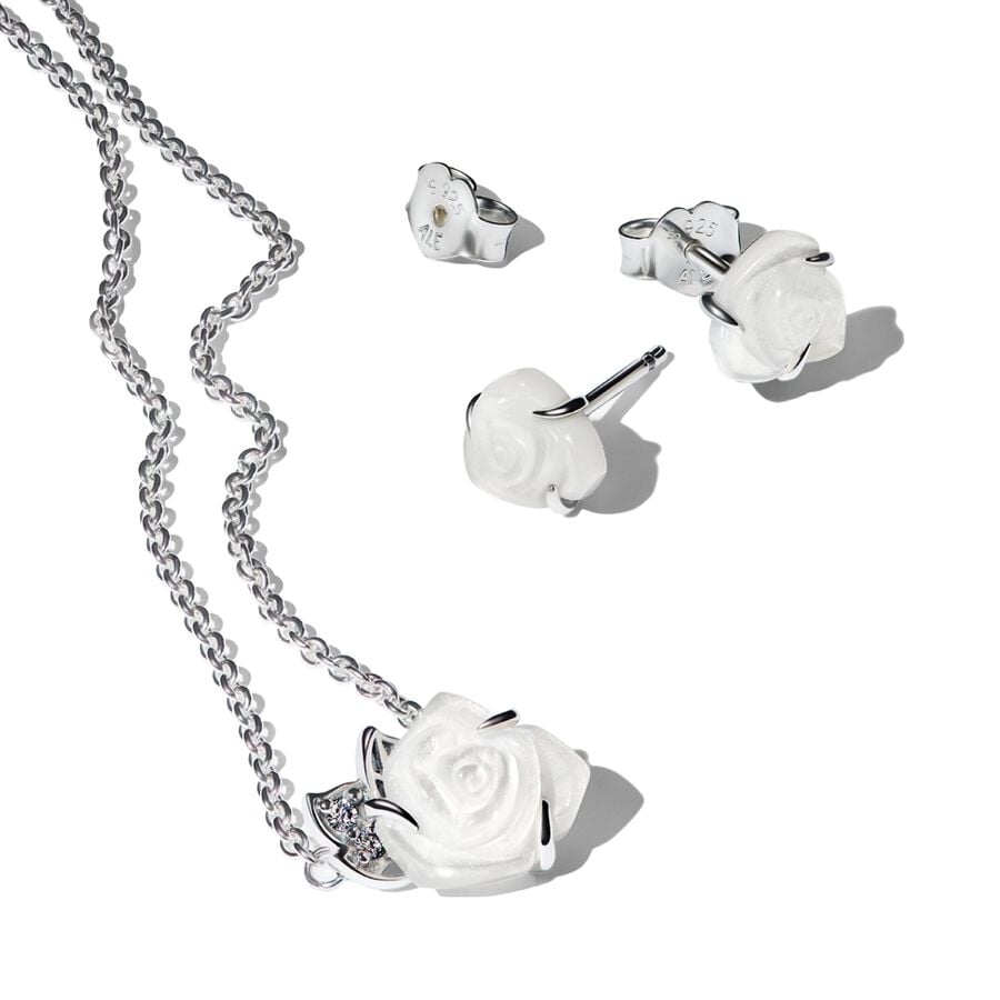 PANDORA Pandora B802440 White Rose in Bloom Jewelery Gift