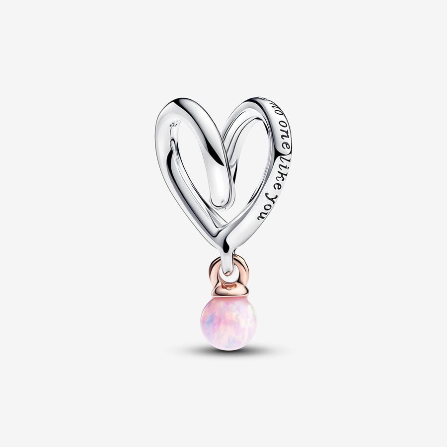 PANDORA 783242C01 Two-tone Wrapped Heart Charm