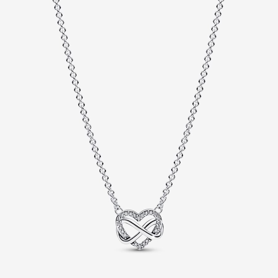 PANDORA 392666C01-50 Sparkling Infinity Heart Collier Necklace
