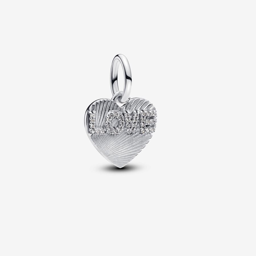 PANDORA 793604C01 Engravable Love Heart Dangle Charm