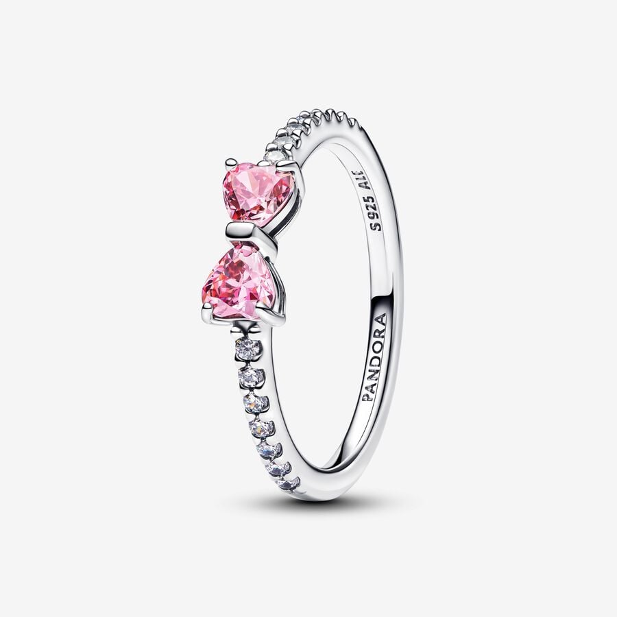 PANDORA 193510C01-54 Sparkling Pink Bow Ring