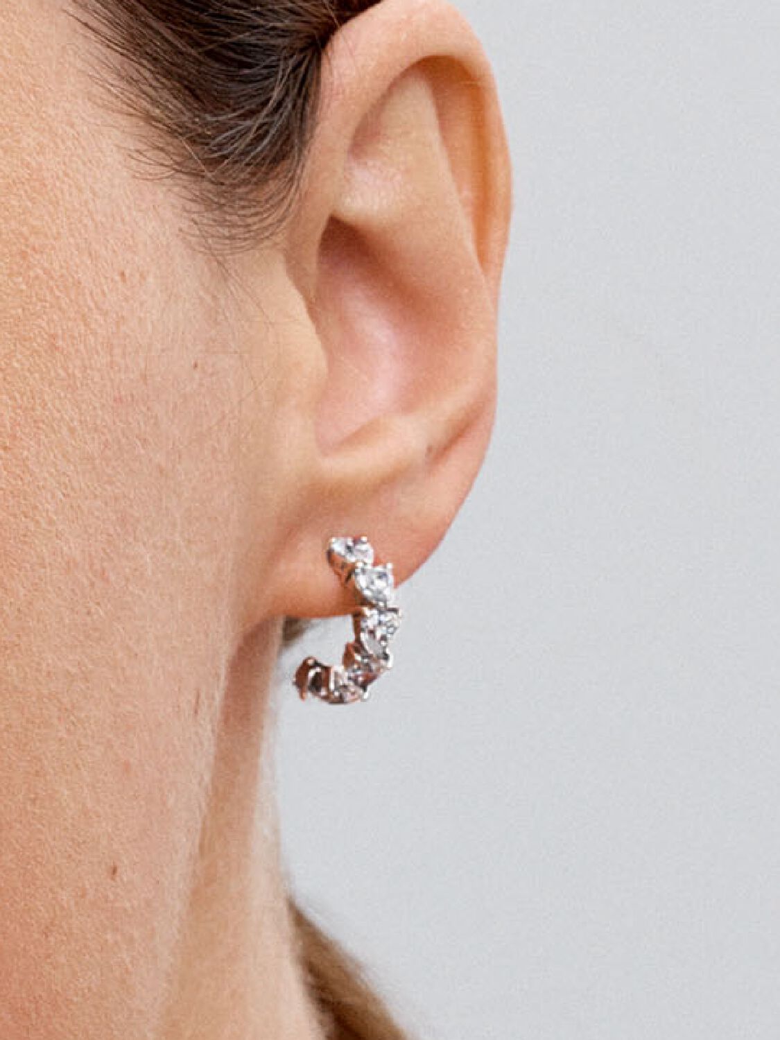 PANDORA 293657C01 Sparkling Hearts Open Hoop Earrings | Taylors