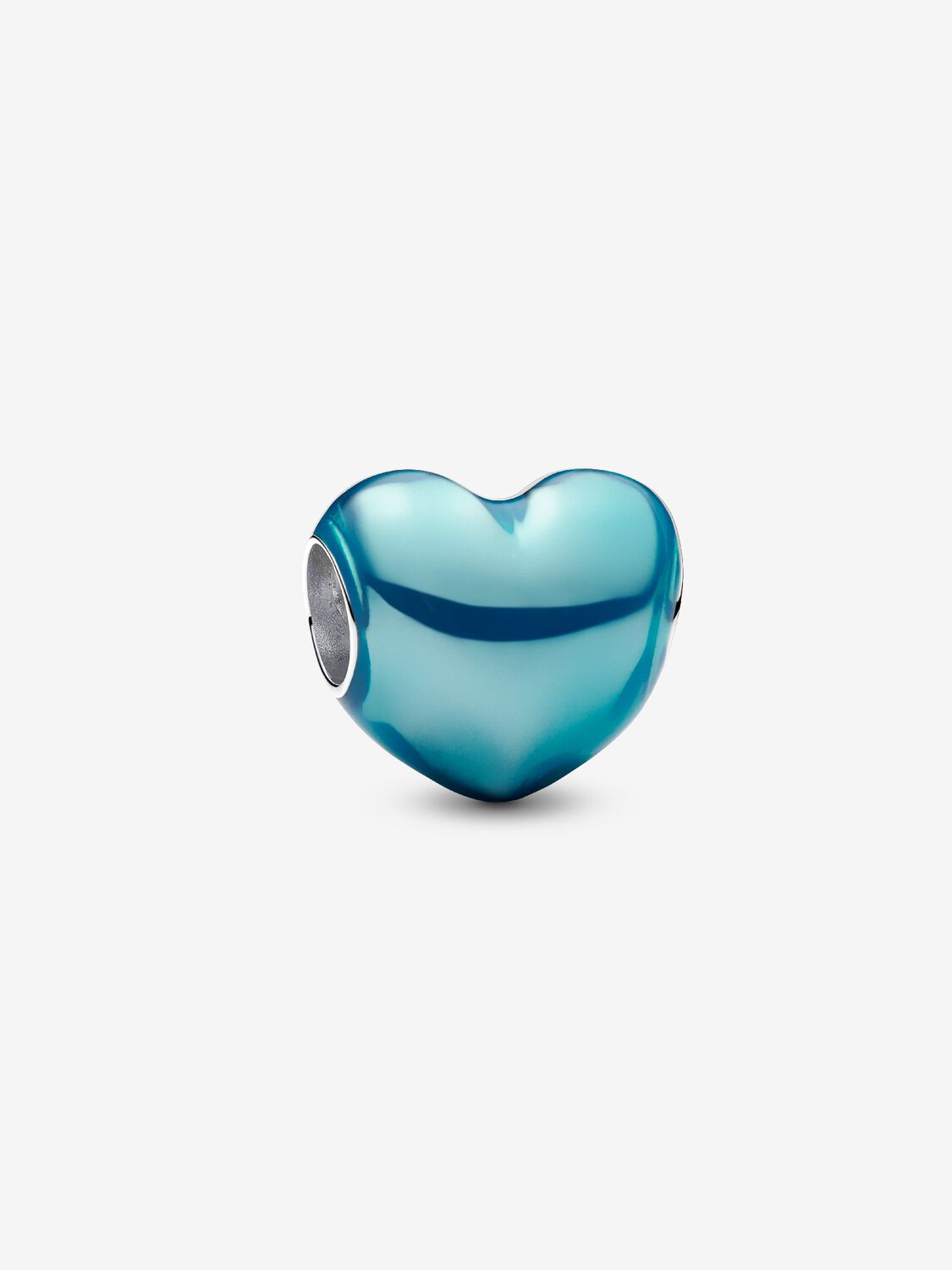 PANDORA PANDORA 793337C06 Metallic Sky Blue Heart Charm | Taylors