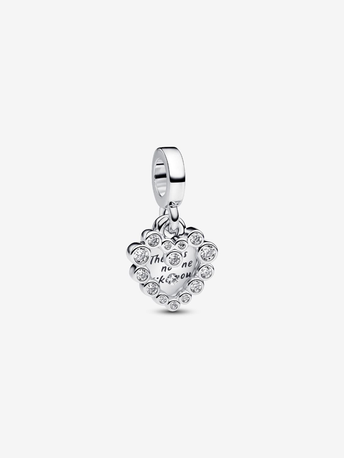 PANDORA 793765C01 Sparkling Heart Double Dangle Charm