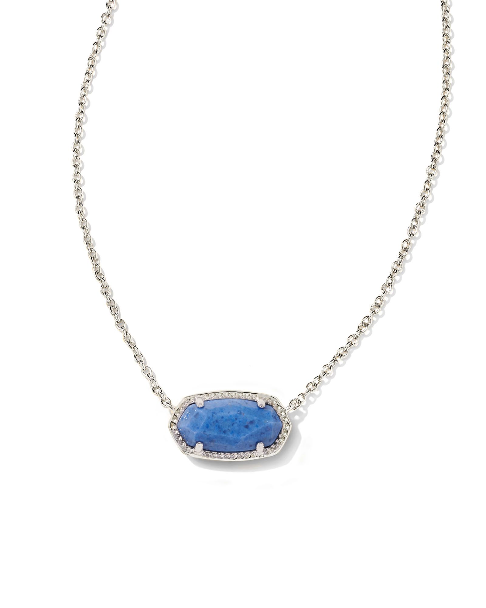 Blue Illusion Necklace Gold Kendra Scott Elisa Necklace Light Blue