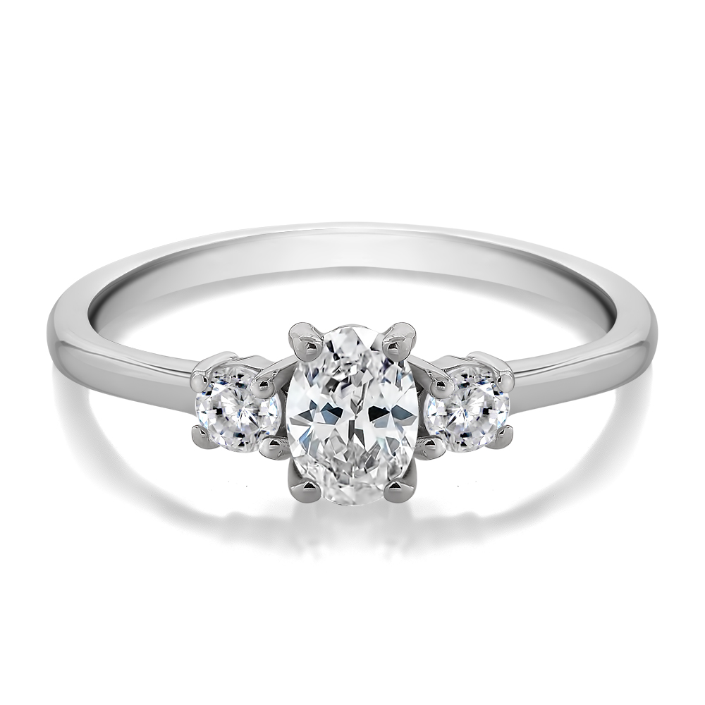 14k Wg 3 Stone Oval Diamond Engagement Ring 001 140 1000294 The Ring Austin Round Rock Tx