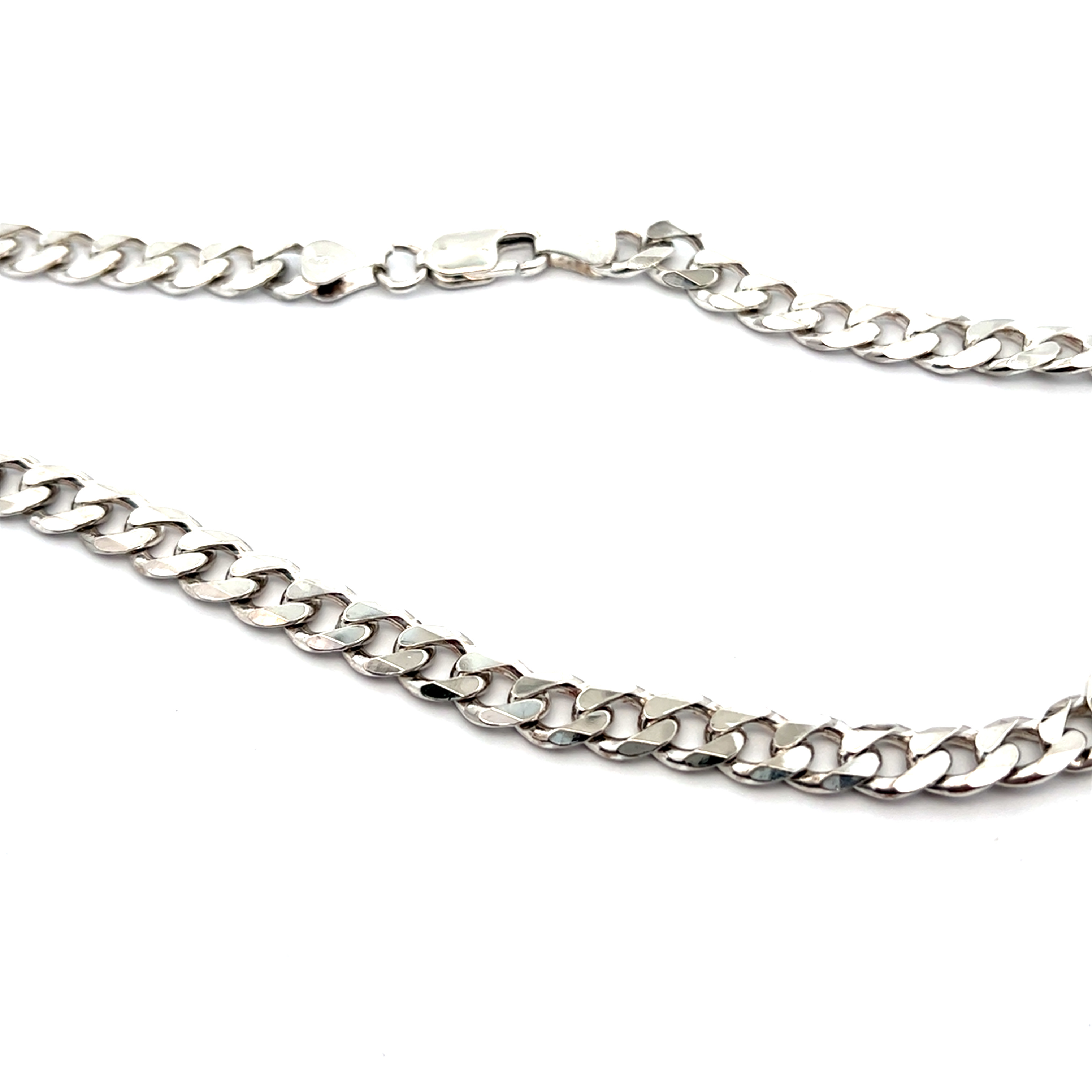 925 Sterling Silver 6.75mm Curb Link Chain With Lobster Clas | The