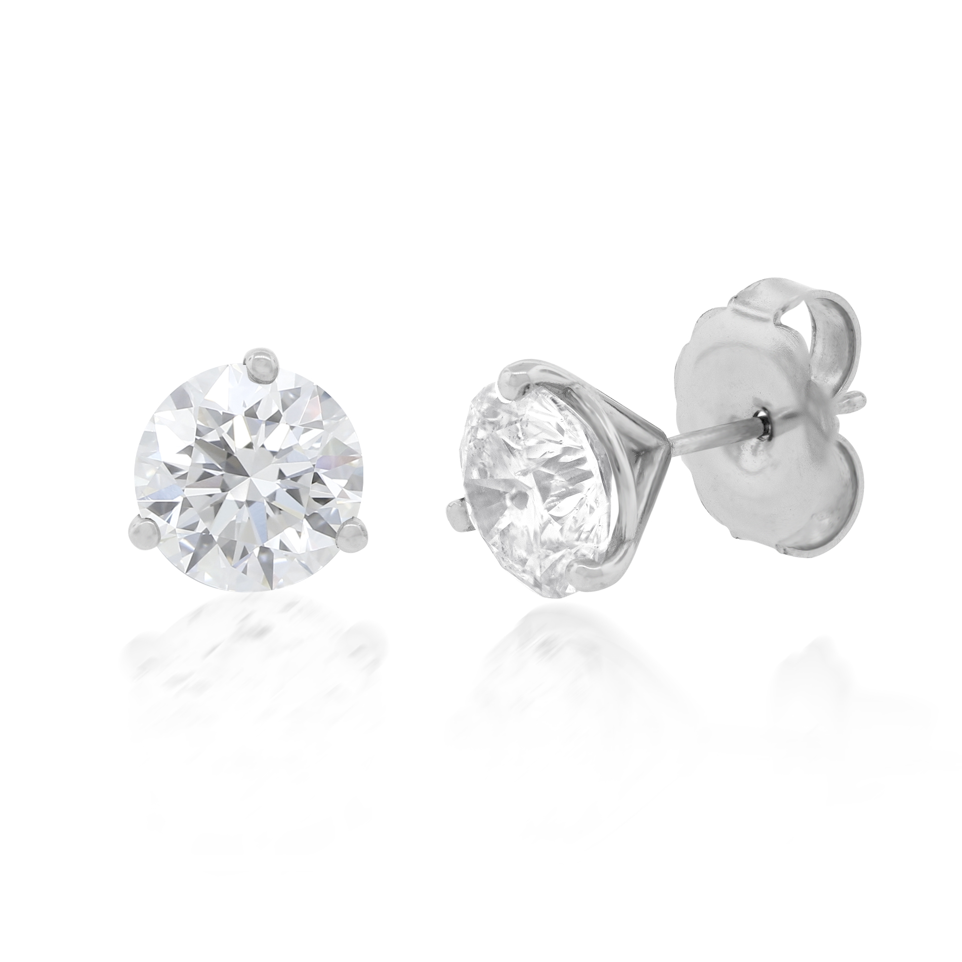 Lab Grown Diamond Stud Earrings 0041545000098 14KW Greece The