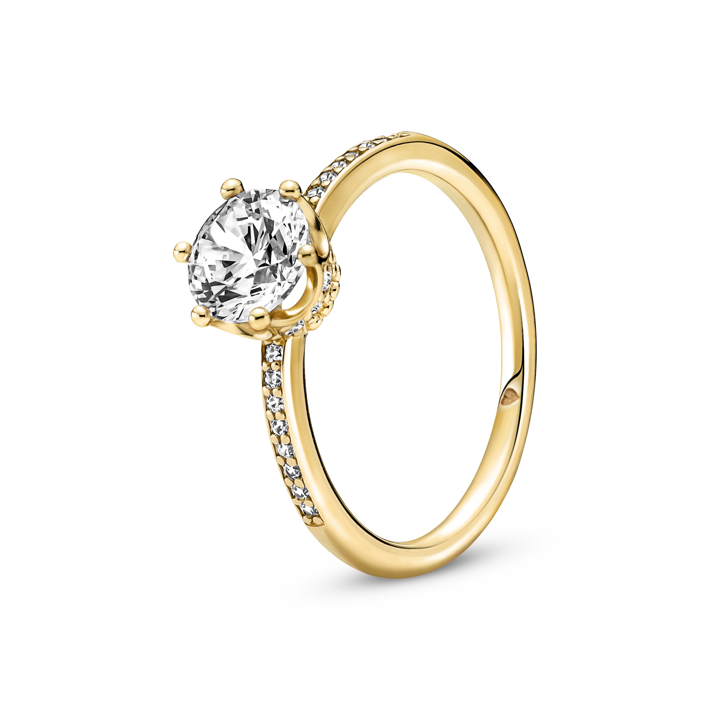 Wedding Rings Pandora Pandora Gold Sparkling Round Halo Ring