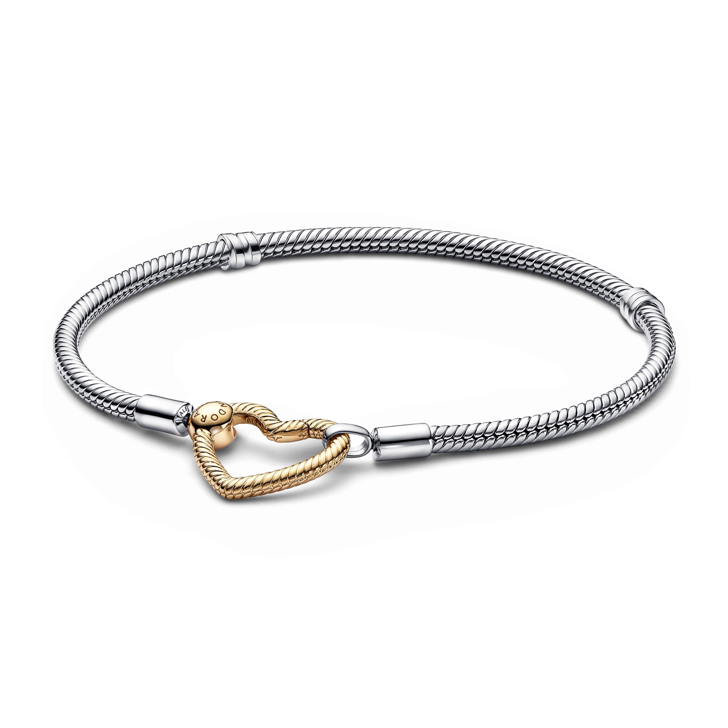 pandora シルバー ゴールド バングル チャーム付き Pandora Jewelry 004-652-04965 - Pandora Bracelets | The Source