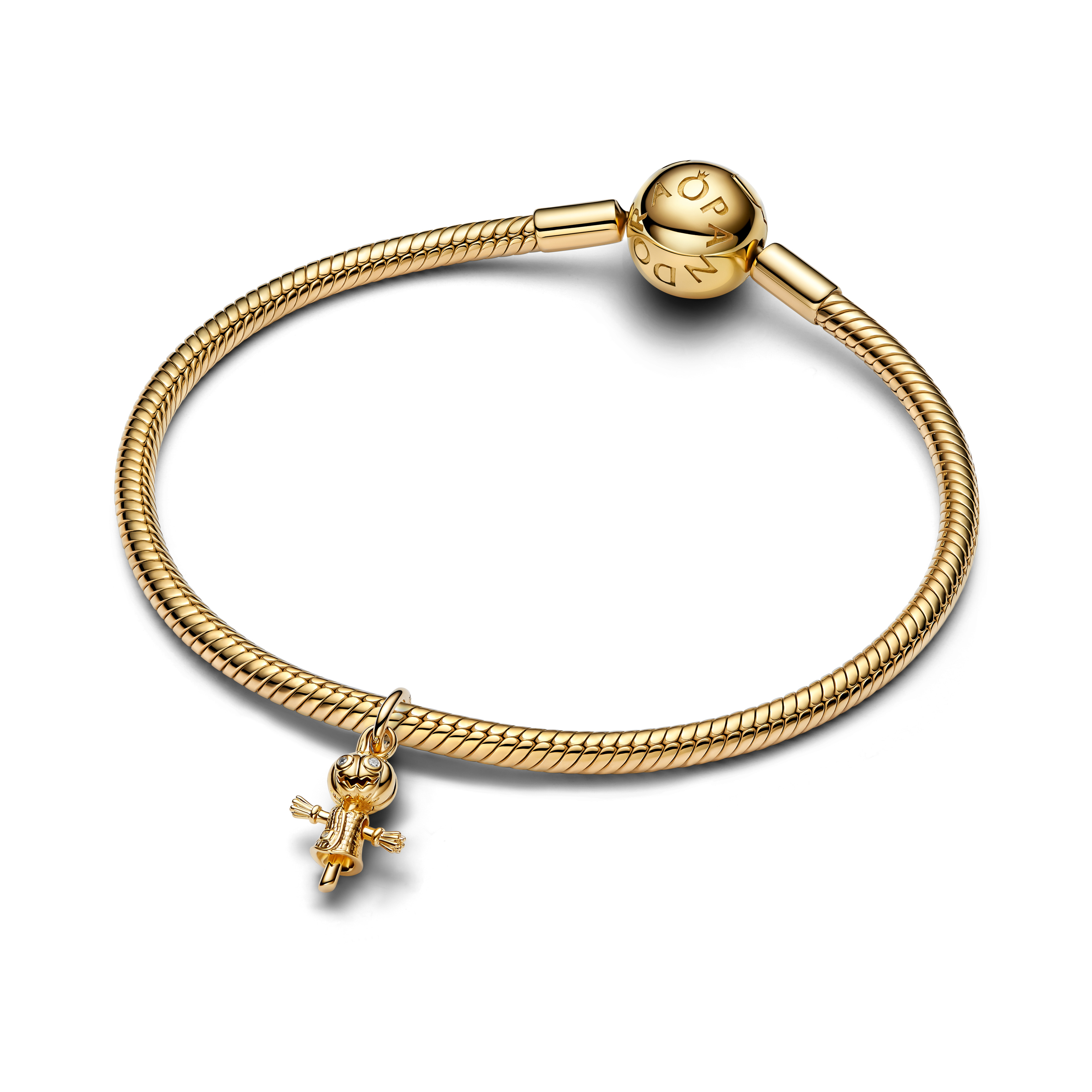 PANDORA ブレスレット ゴールド チャーム付き Pandora 14 Karat Yellow Gold Plated & Sterling Silver Moveab | The