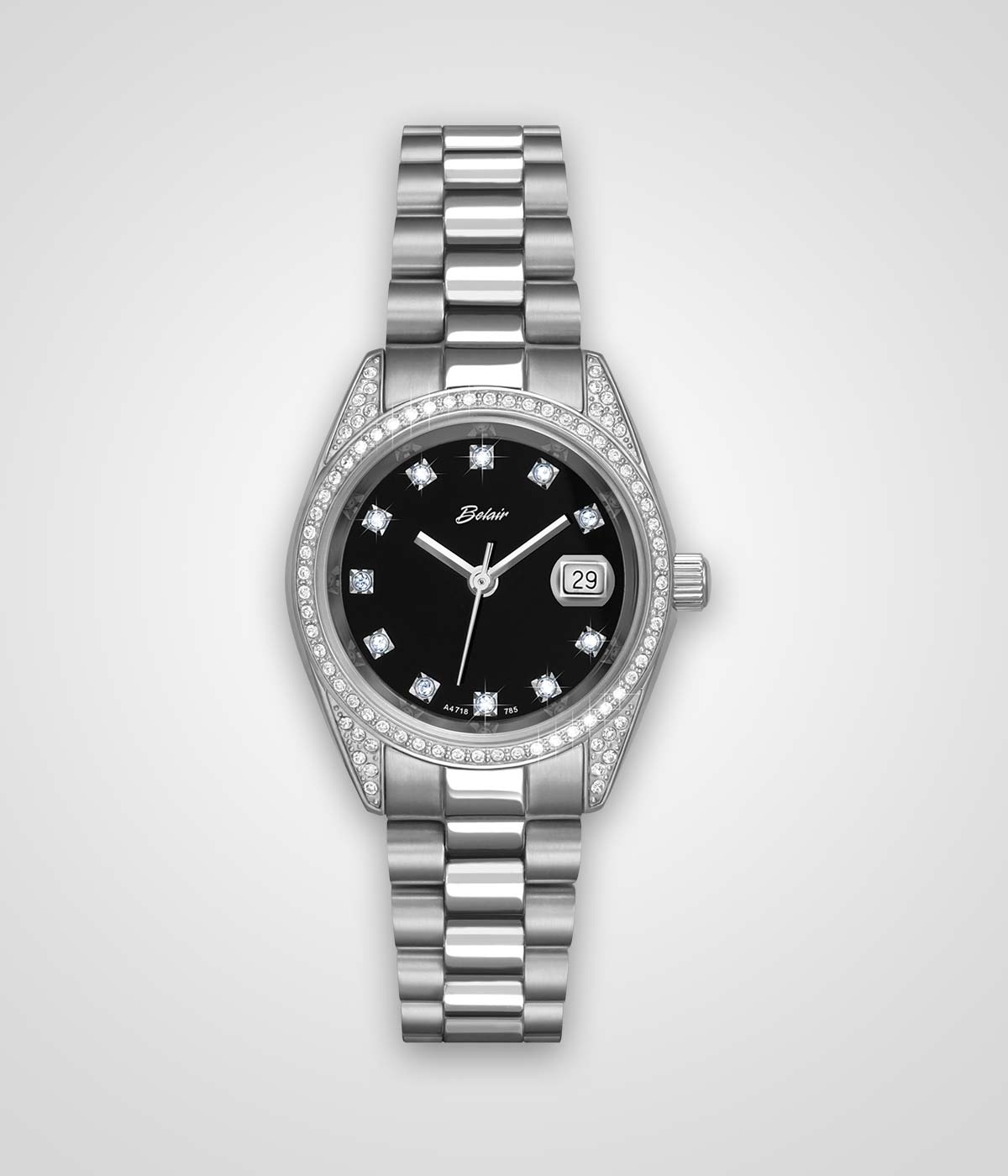 Ladies Stainless Steel Swarovski Crystal Bezel Water Resistant Watch