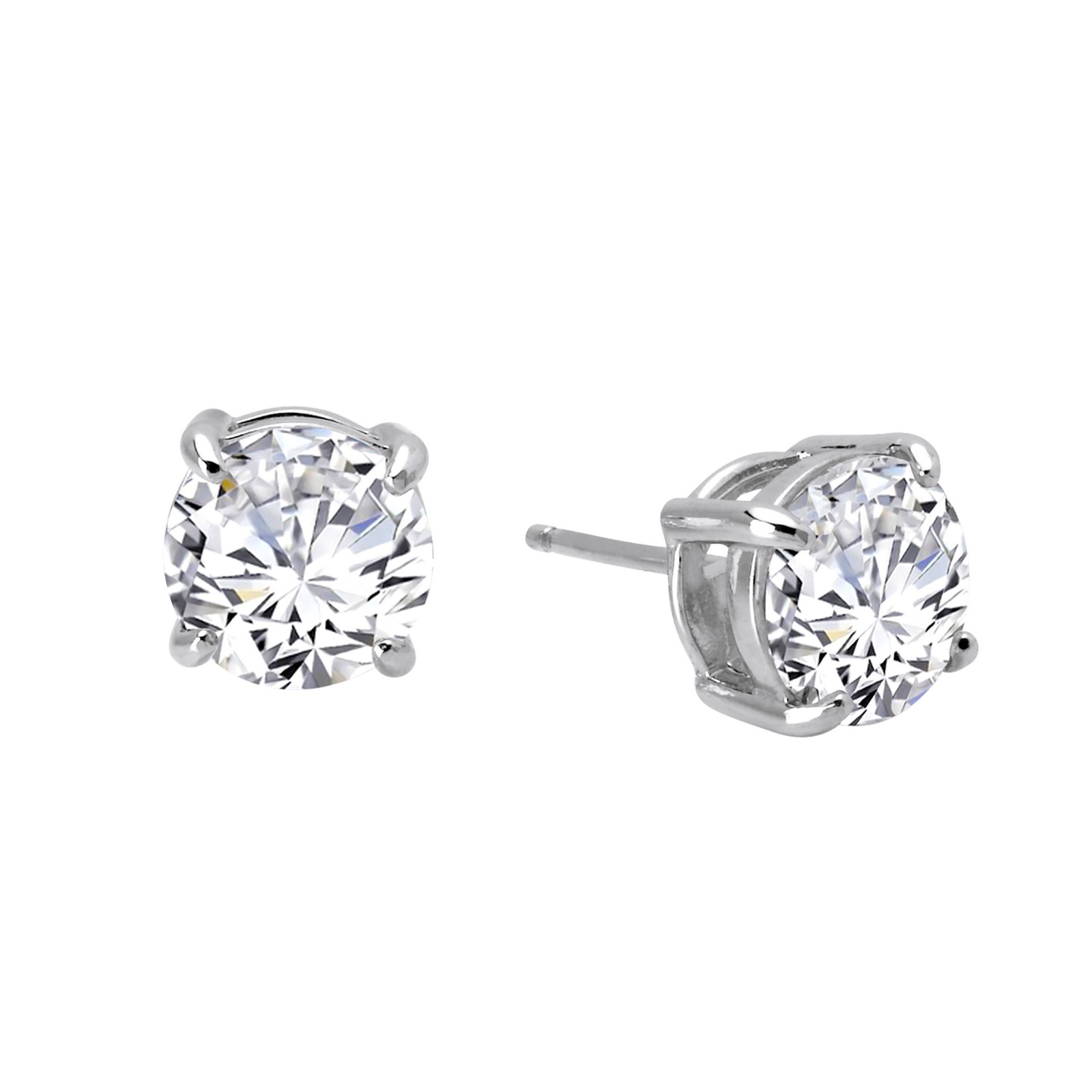 Silver CTW Prong Stud Earrings