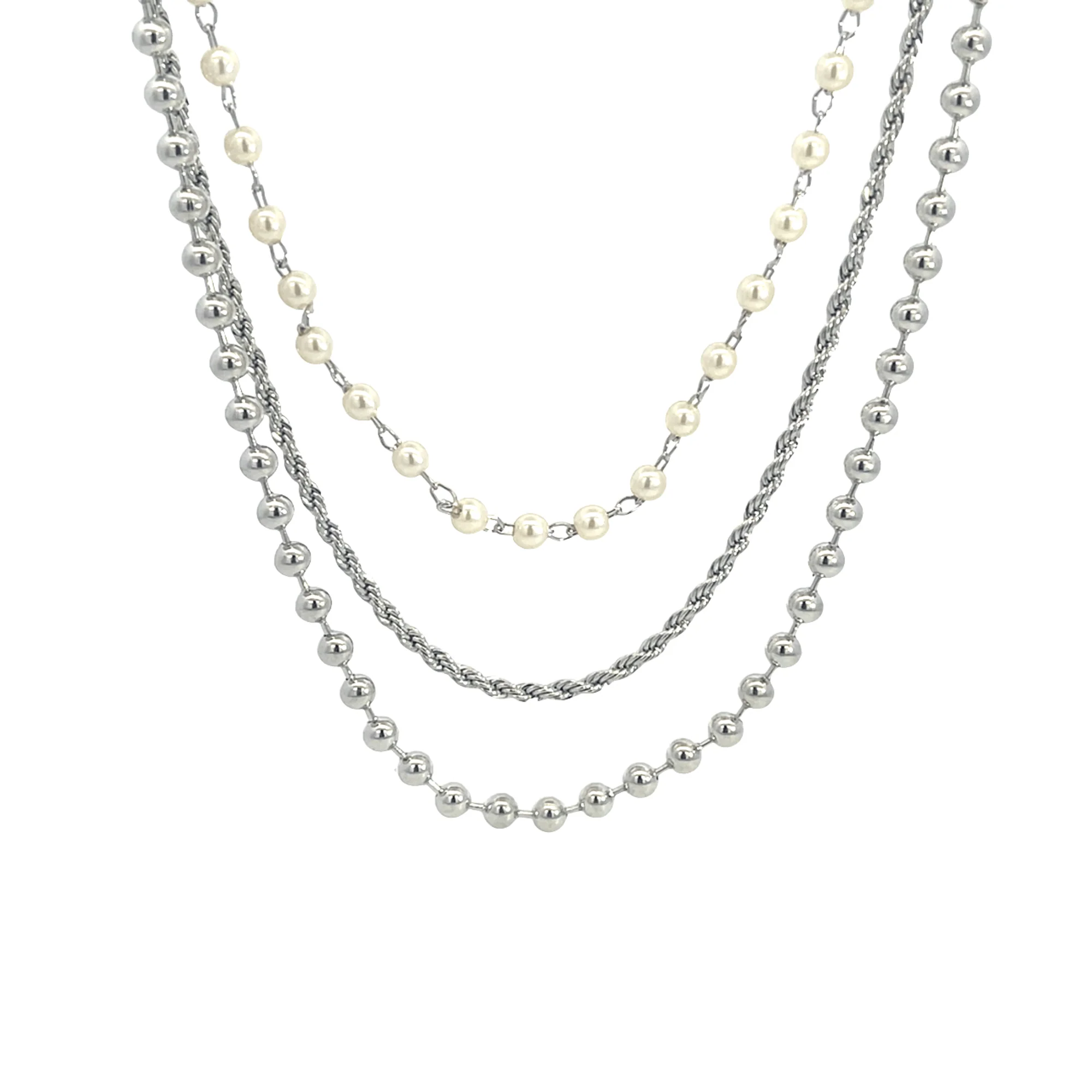 18GF Layered Beaded Pearl Rope Necklace 001-805-04574 | Tipton's