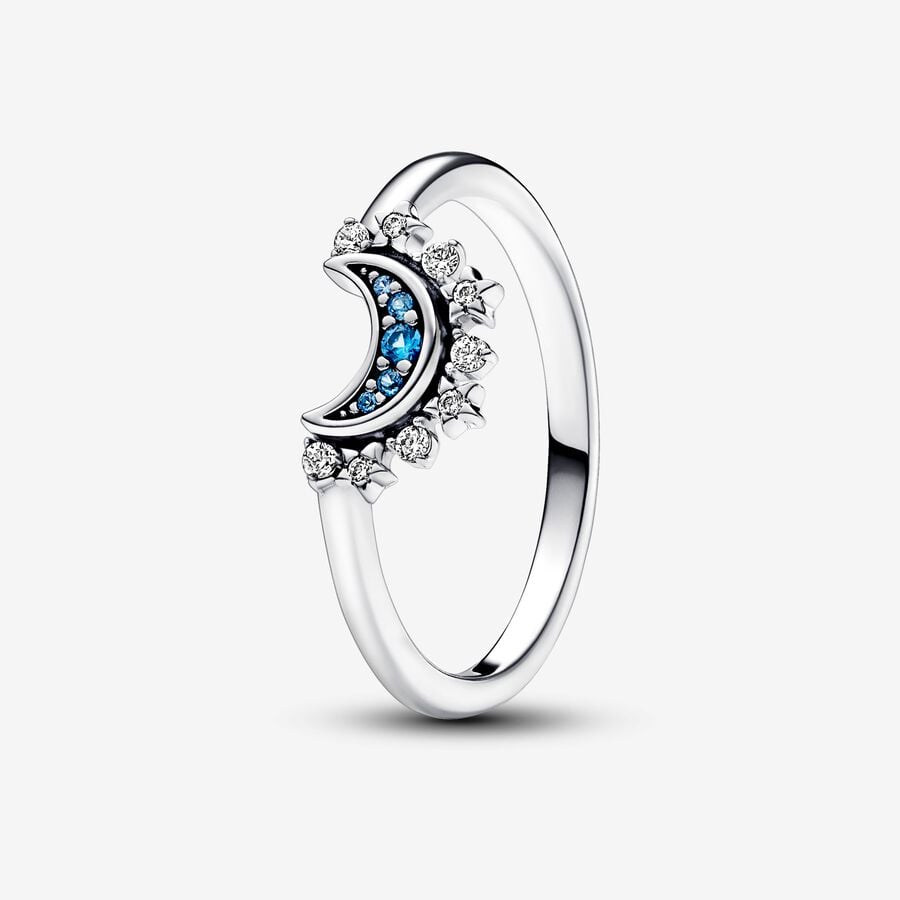Sterling Silver Pandora Celestial Blue Sparkling Moon Ring | Tipton's Fine  Jewelry | Lawton, OK, image size:900x900
