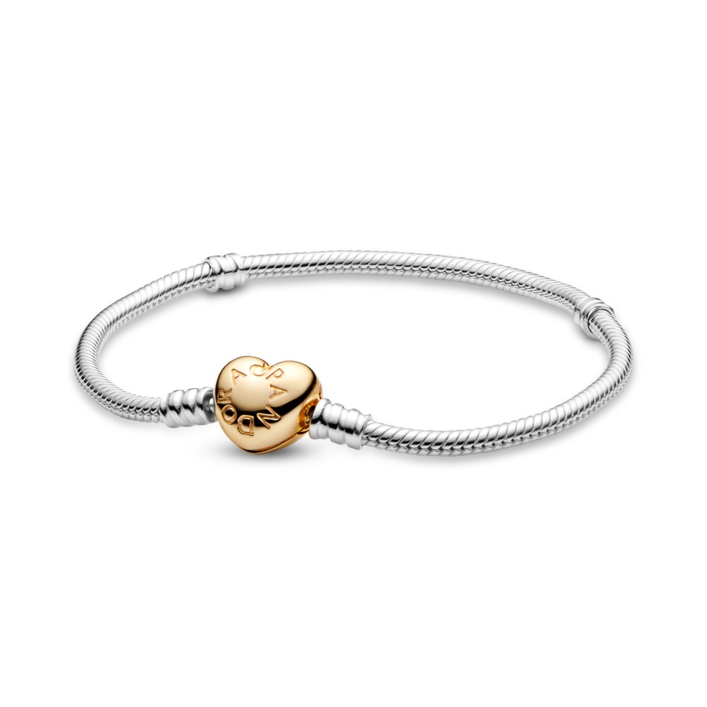 Pandora Pandora Moments Heart Clasp Snake Chain Bracelet