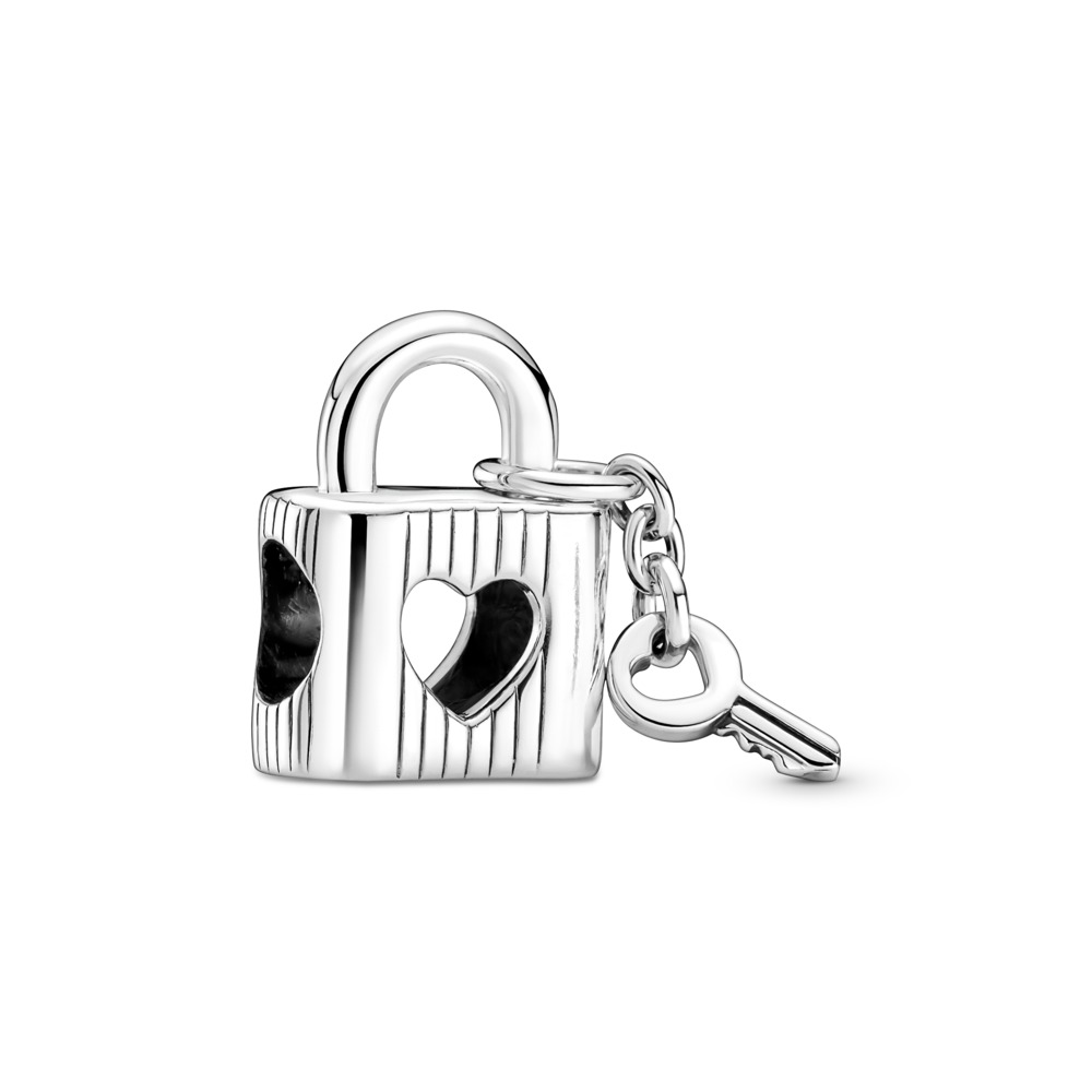 Pandora Sterling Silver Padlock and Heart Key Charm