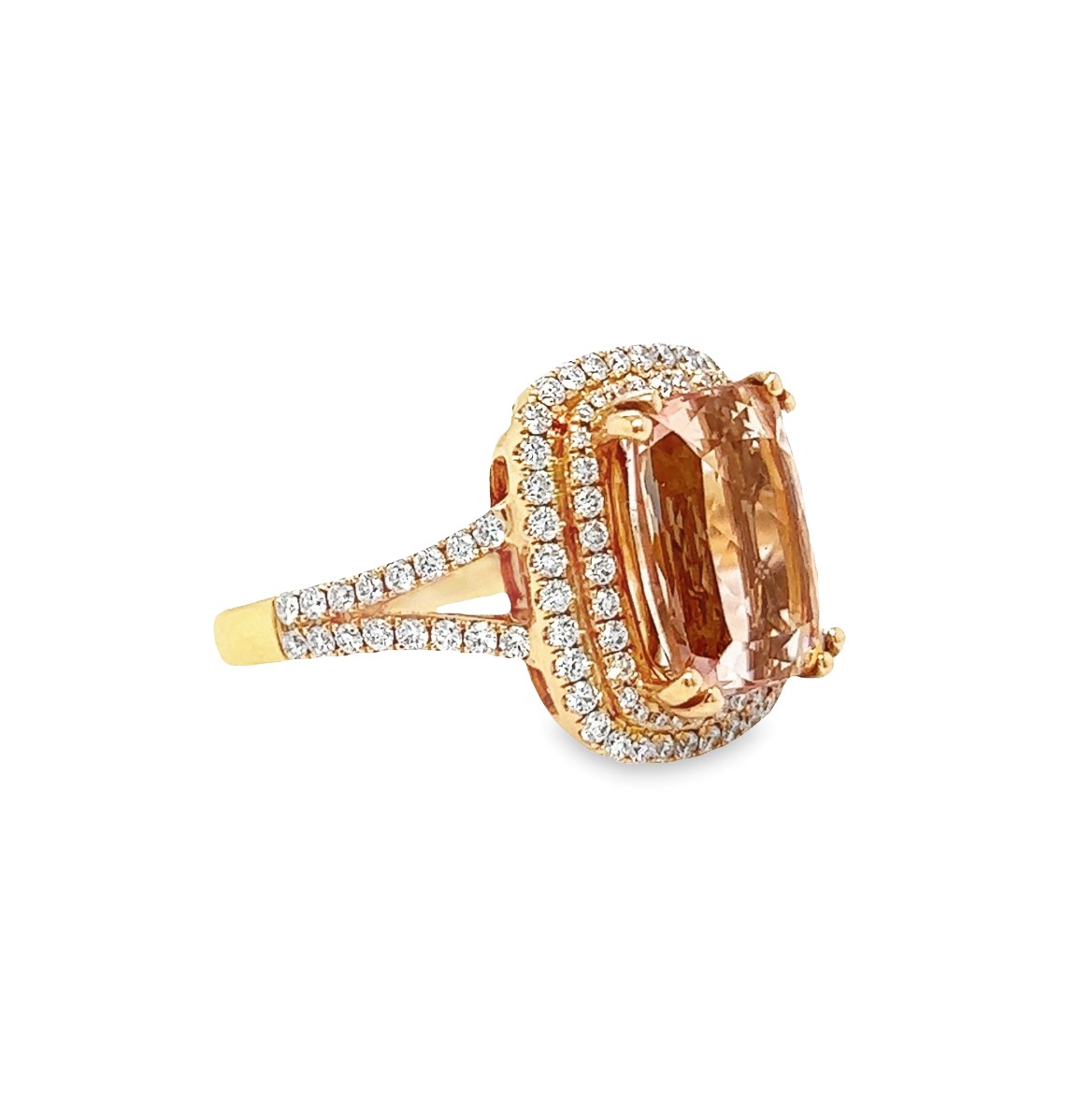 18k Rose Gold Morganite and Diamond Ring 001-200-00841 | Toner Jewelers |  Overland Park, KS