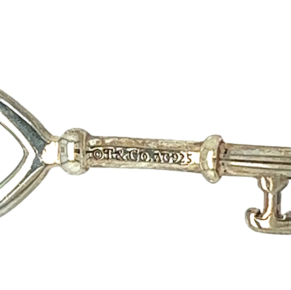 Estate Silver Heart and Key Necklace 001-756-00722 | Toner