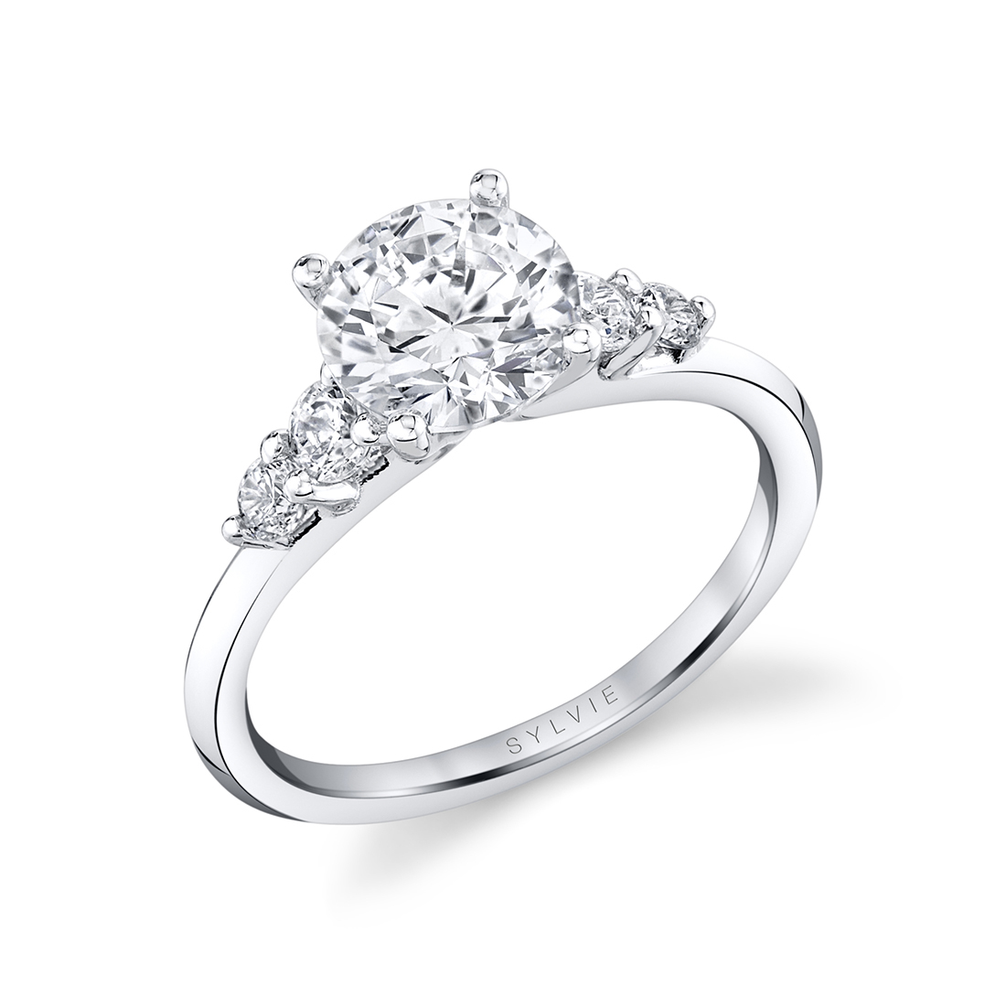 SYLVIE 14 KARAT WHITE GOLD DIAMOND ENGAGEMENT RING SET