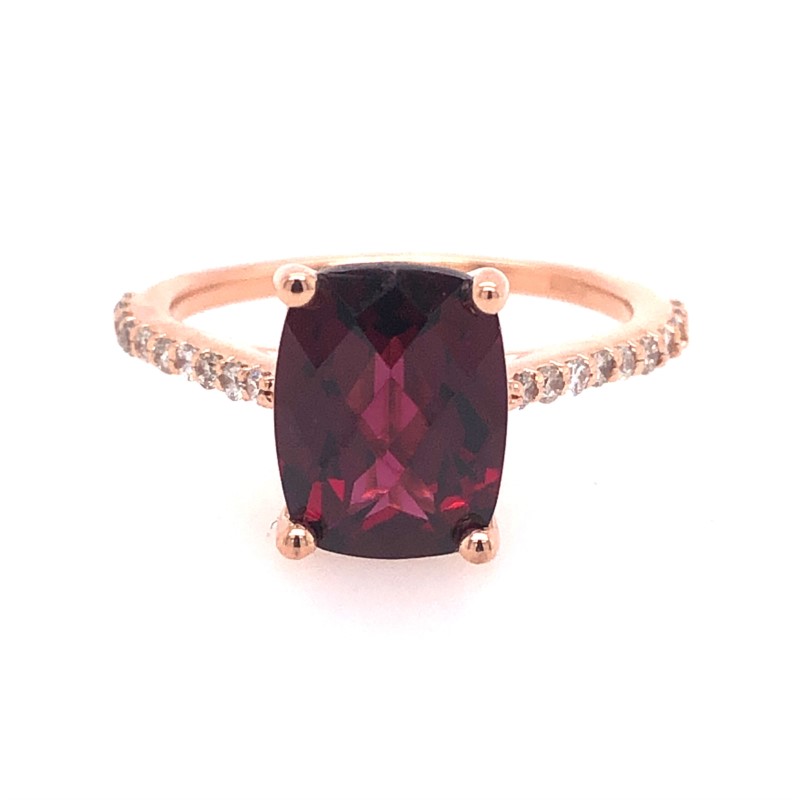 Rhodolite Garnet and Rose Gold Ring