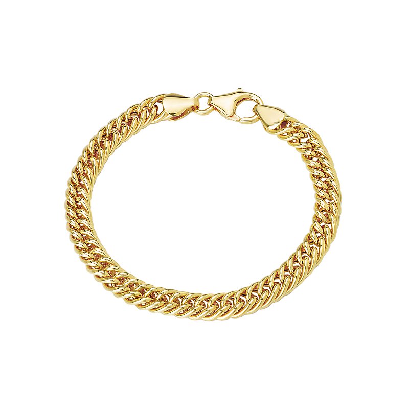 KIM Italian Sterling Silver Gold Plated Curb Bracelet