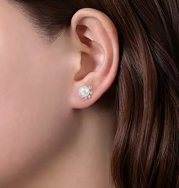 Pearl Earrings 002-350-2000033 18KW - Pearl Earrings | Van Atkins