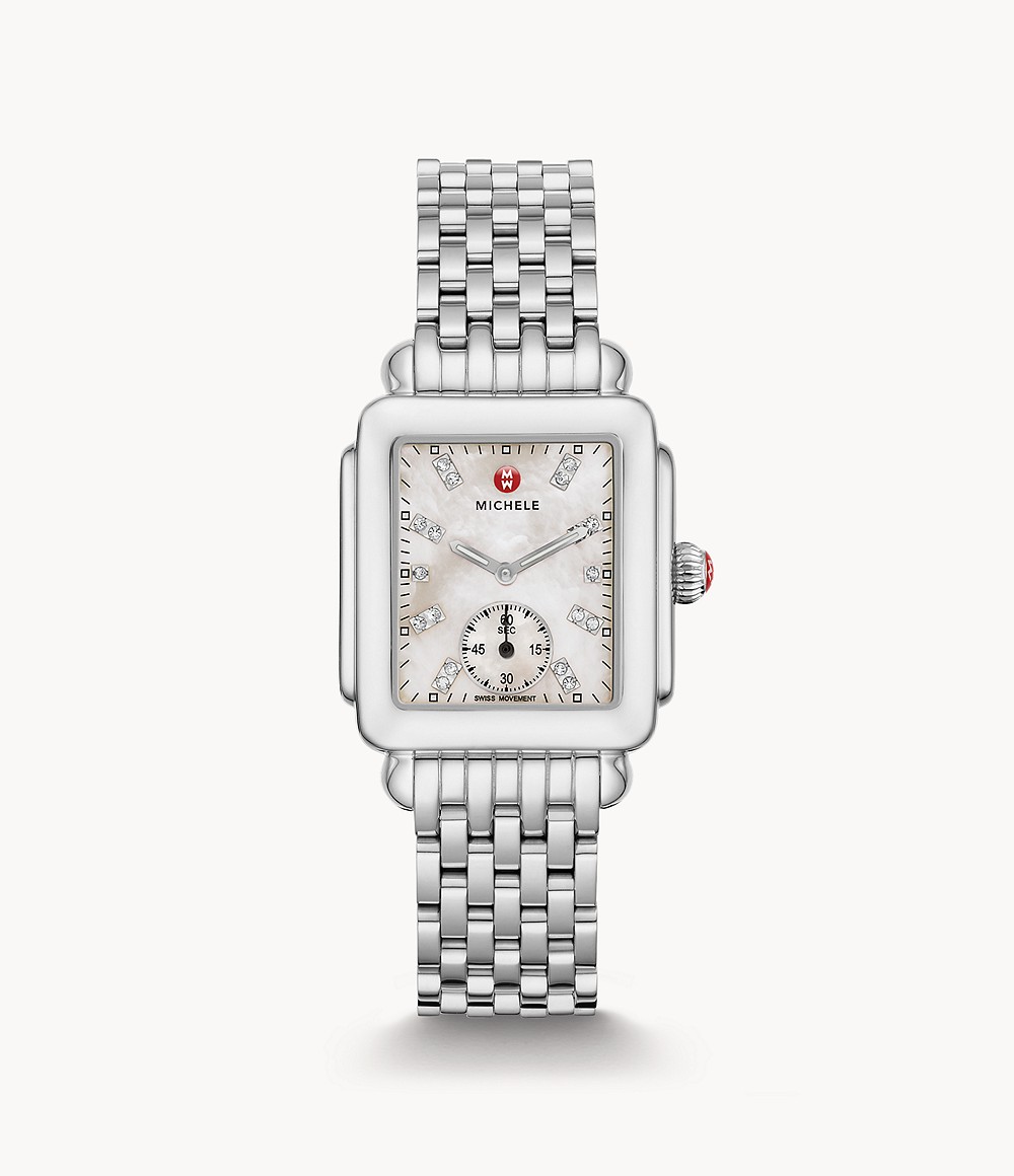 MICHELE DECO MID STAINLESS STEEL DIAMOND DIAL WATCH | Van  display picture 2