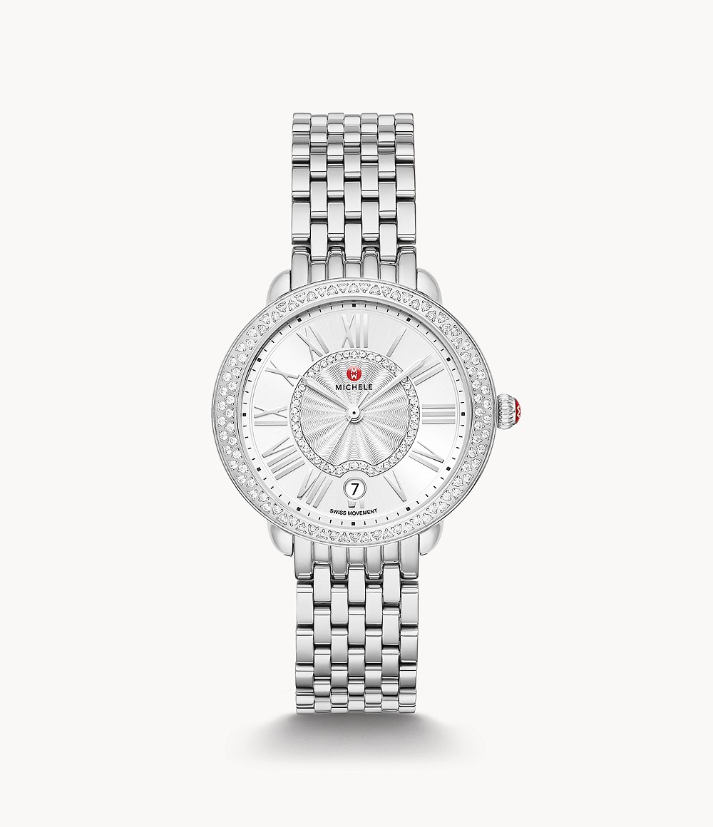 Michele Serein Mid Diamond Watch | Stainless Steel | .61 CTW display picture 1