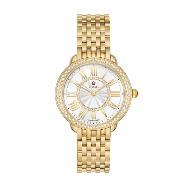 Michele Serein Mid Gold-Plated Watch | 16mm | 0.61 CT TW  display picture 1