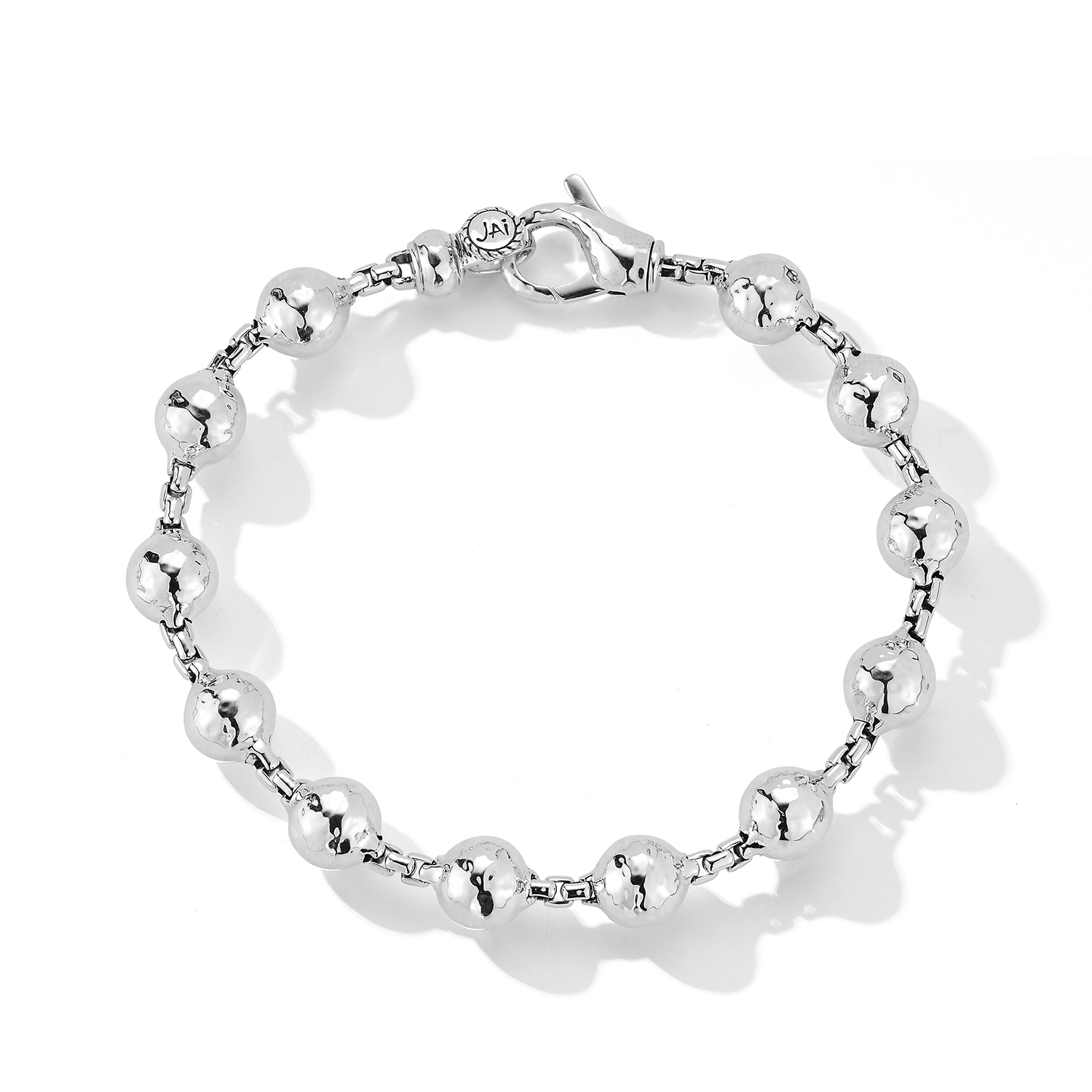 JAI Mirror Ball Bracelet Medium | Sterling Silver 7.5mm Bead Bracelet